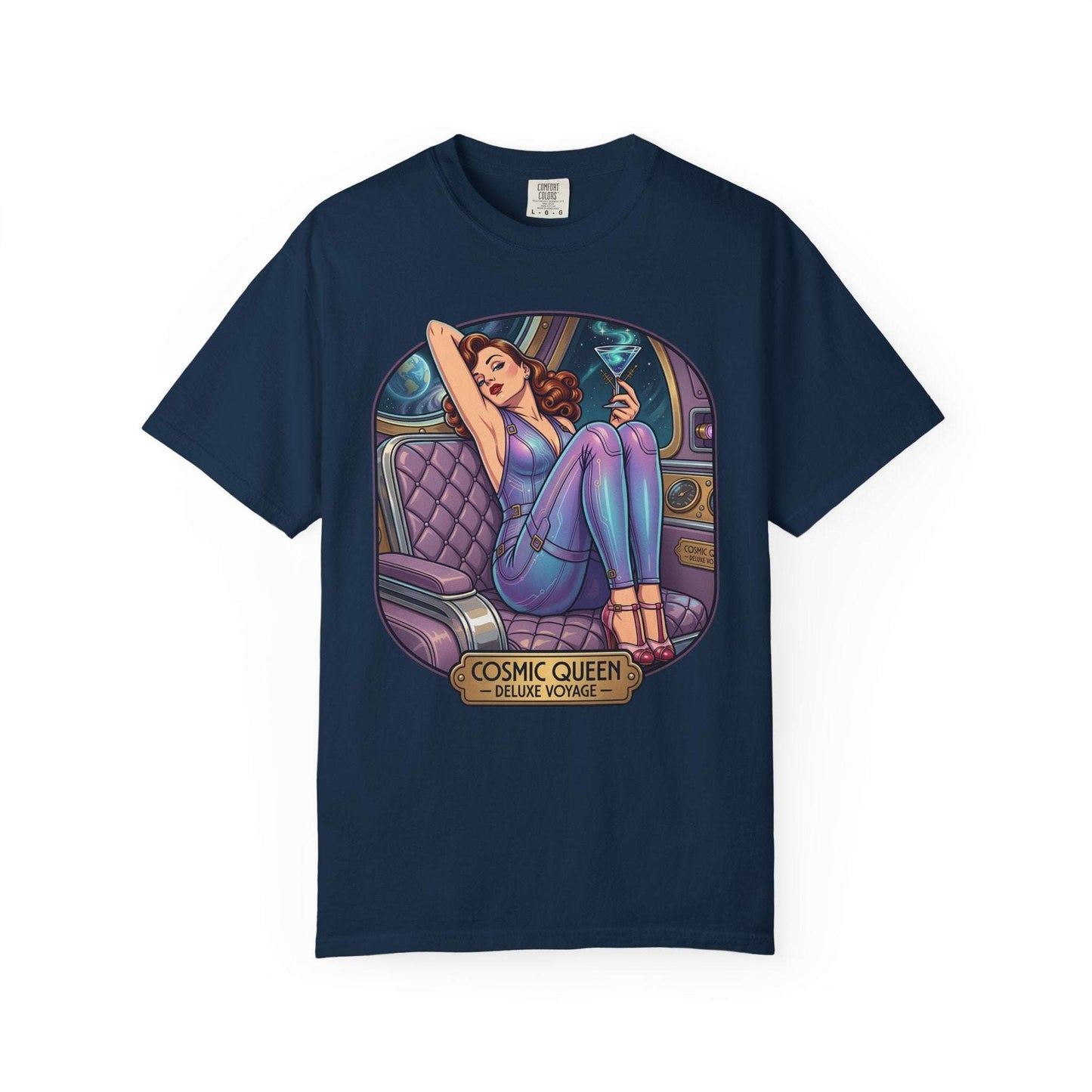Cosmic queen t-shirt with starry night galaxy design and comfortable fit