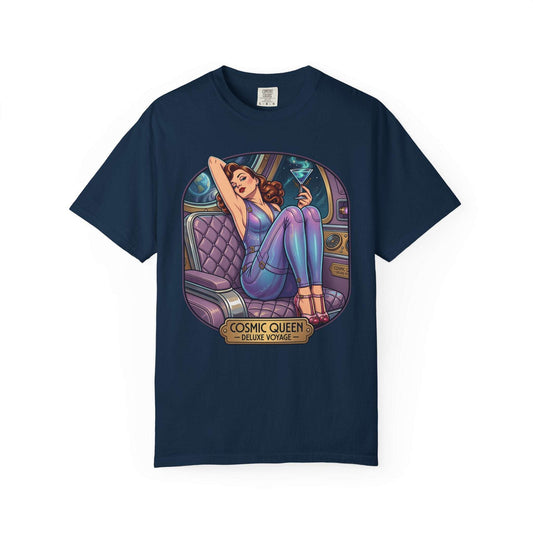 Cosmic queen t-shirt with starry night galaxy design and comfortable fit