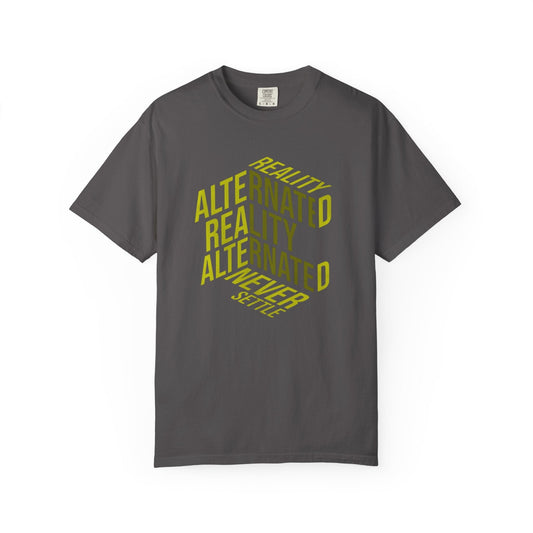 Alternate reality unisex t-shirt - bold geometric typography