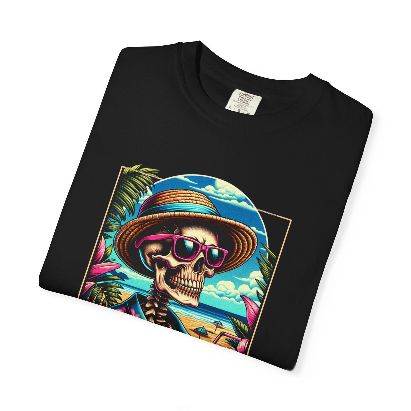 Holiday skull t-shirt - Fun beach vibe with skeleton & tropical design