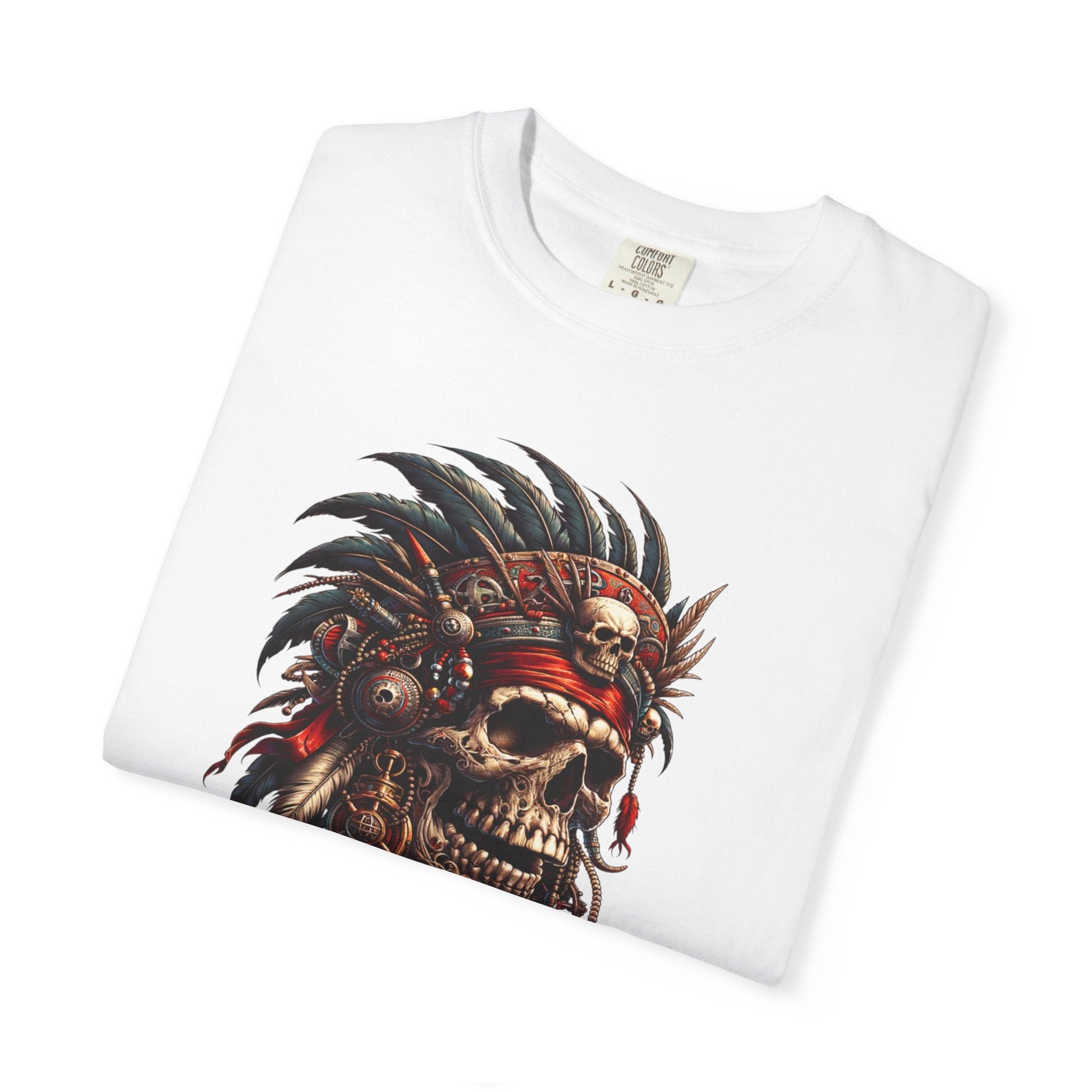 Indian skull t-shirt | Unique graphic design adventure gothic apparel