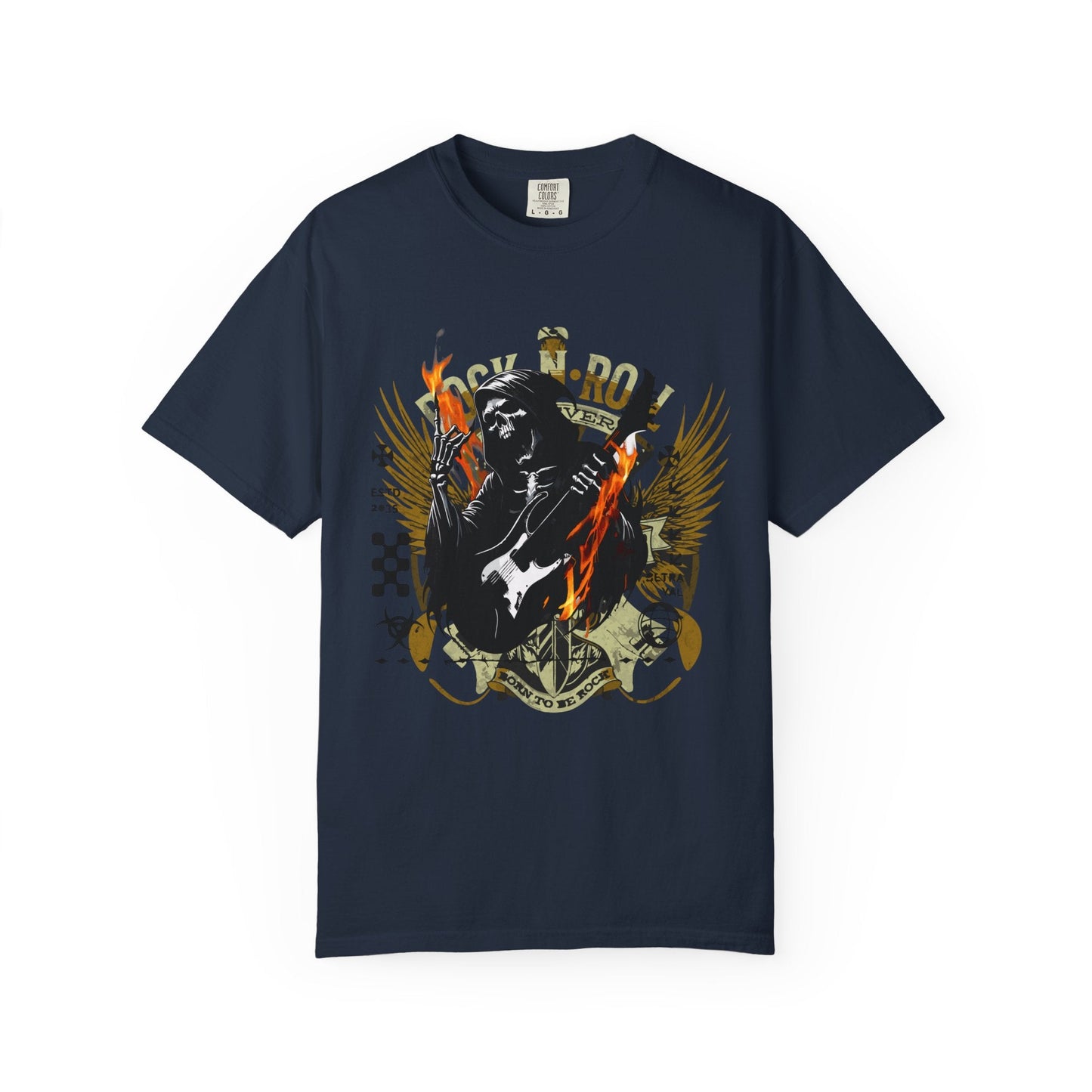 Rock 'n' roll guitar t-shirt for vintage metal music & concert lovers