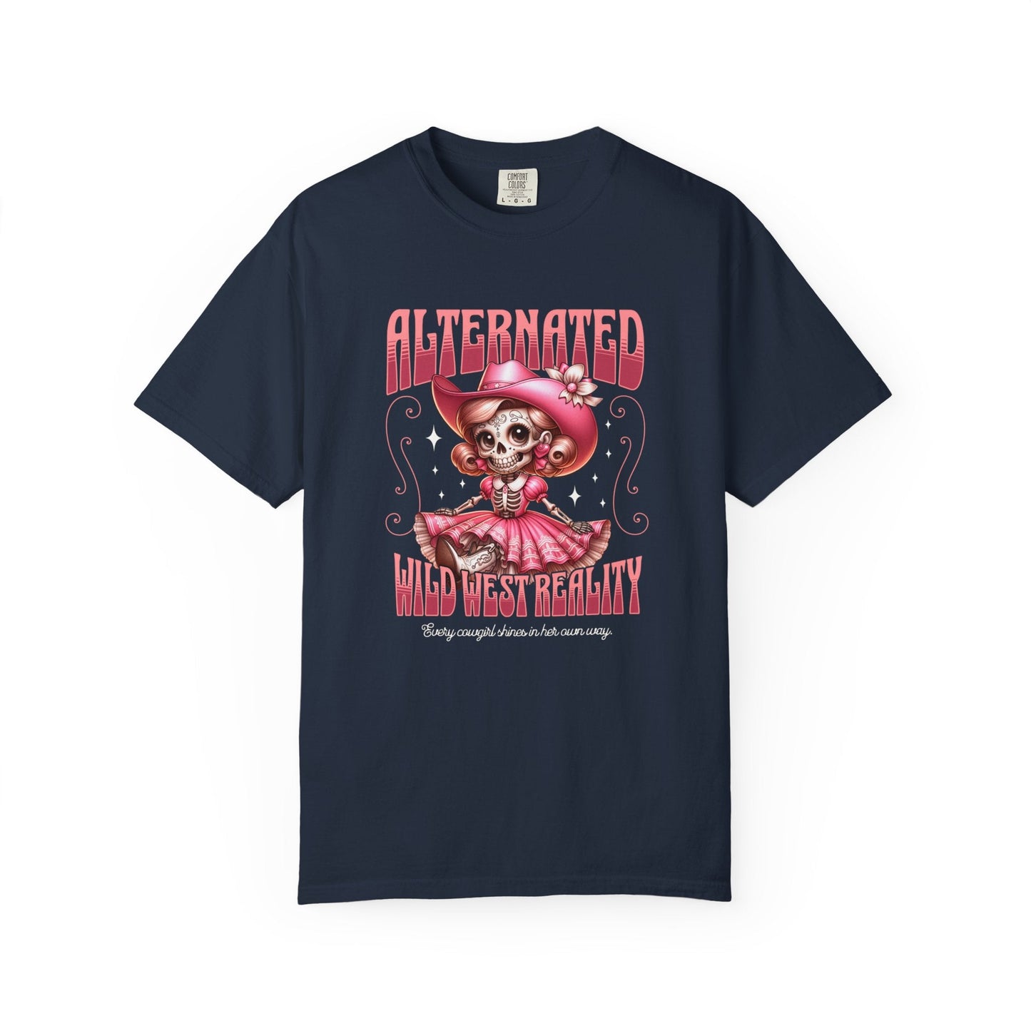 Cowgirl skull t-shirt - bold western style unisex garment