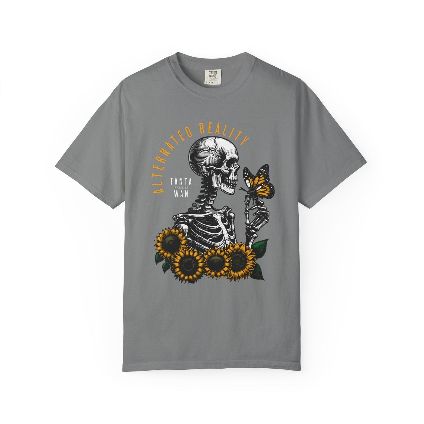 Skeleton & Sunflowers t-shirt - Unique edgy design for art & Halloween