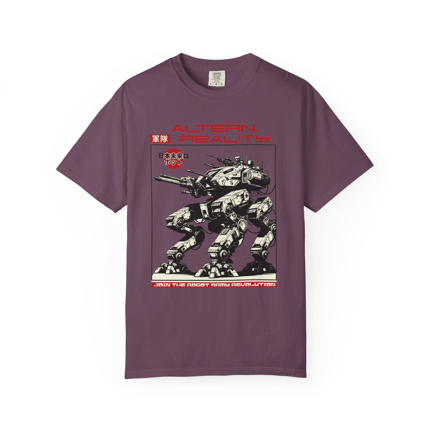 Robot Revolution T-shirt – Giant Mech with Weapons 
