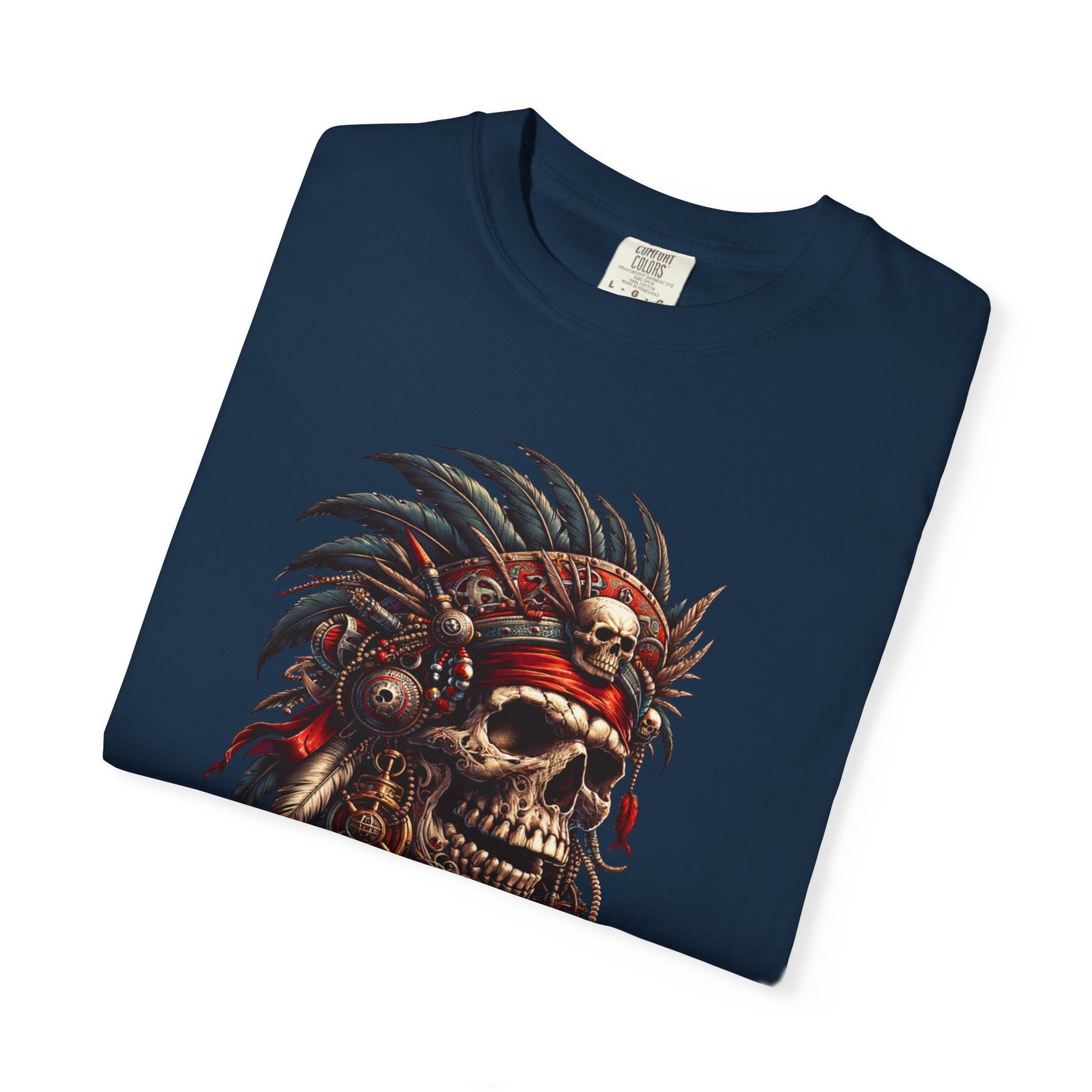Indian skull t-shirt | Unique graphic design adventure gothic apparel