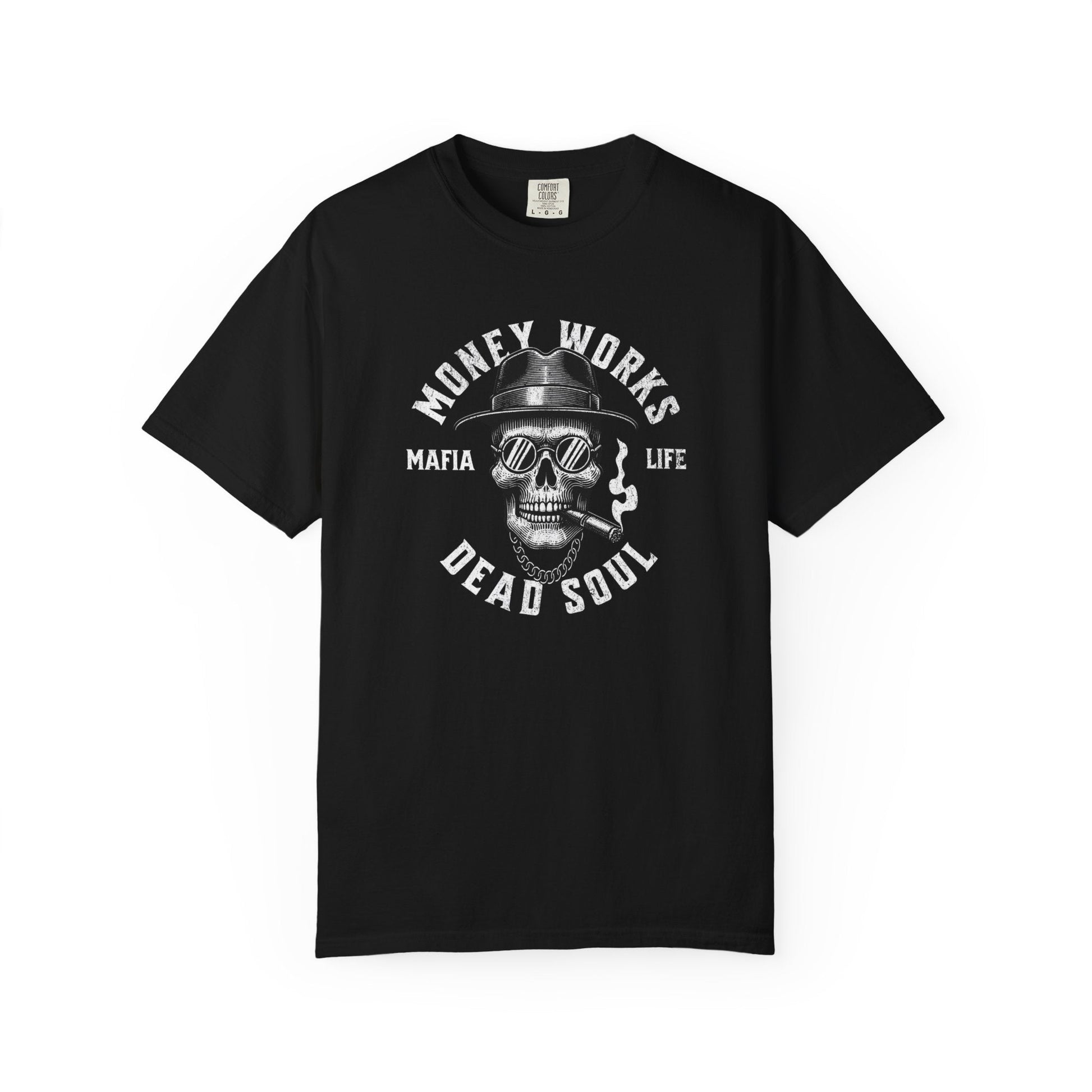 Gangster skull t-shirt - Unisex 'money works for me'  design