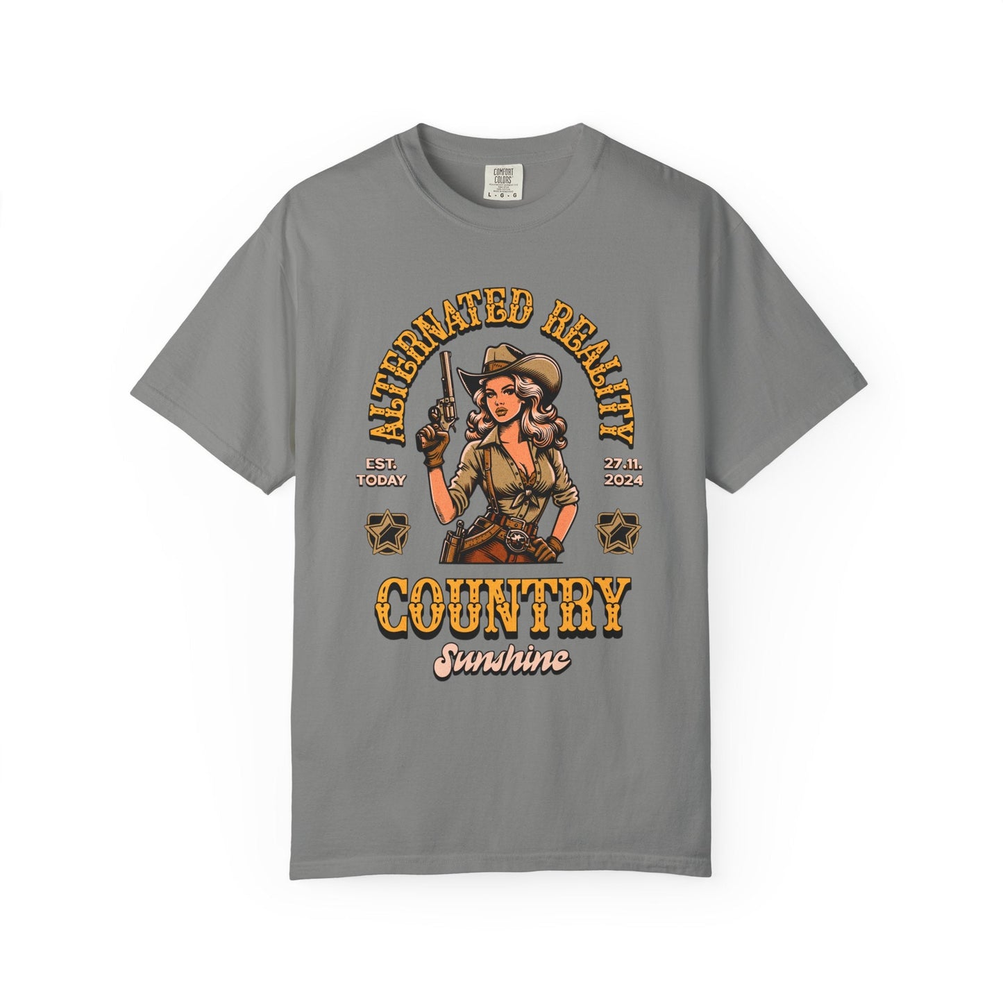 Vintage pin up westen t-shirt - Retro style adventure graphic tee