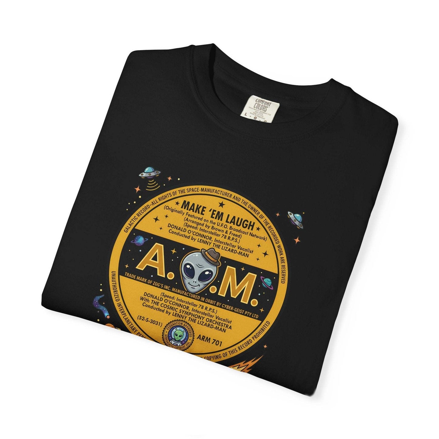 Make them laugh Cosmic Alien Vinyl T-Shirt Retro Design