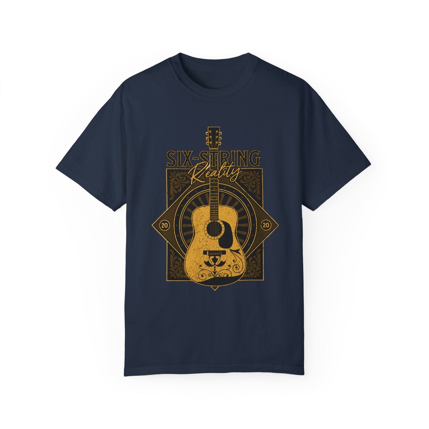 Vintage acoustic guitar t-shirt for music lovers | retro tee