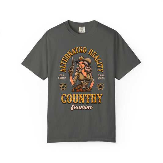 Vintage pin up westen t-shirt - Retro style adventure graphic tee