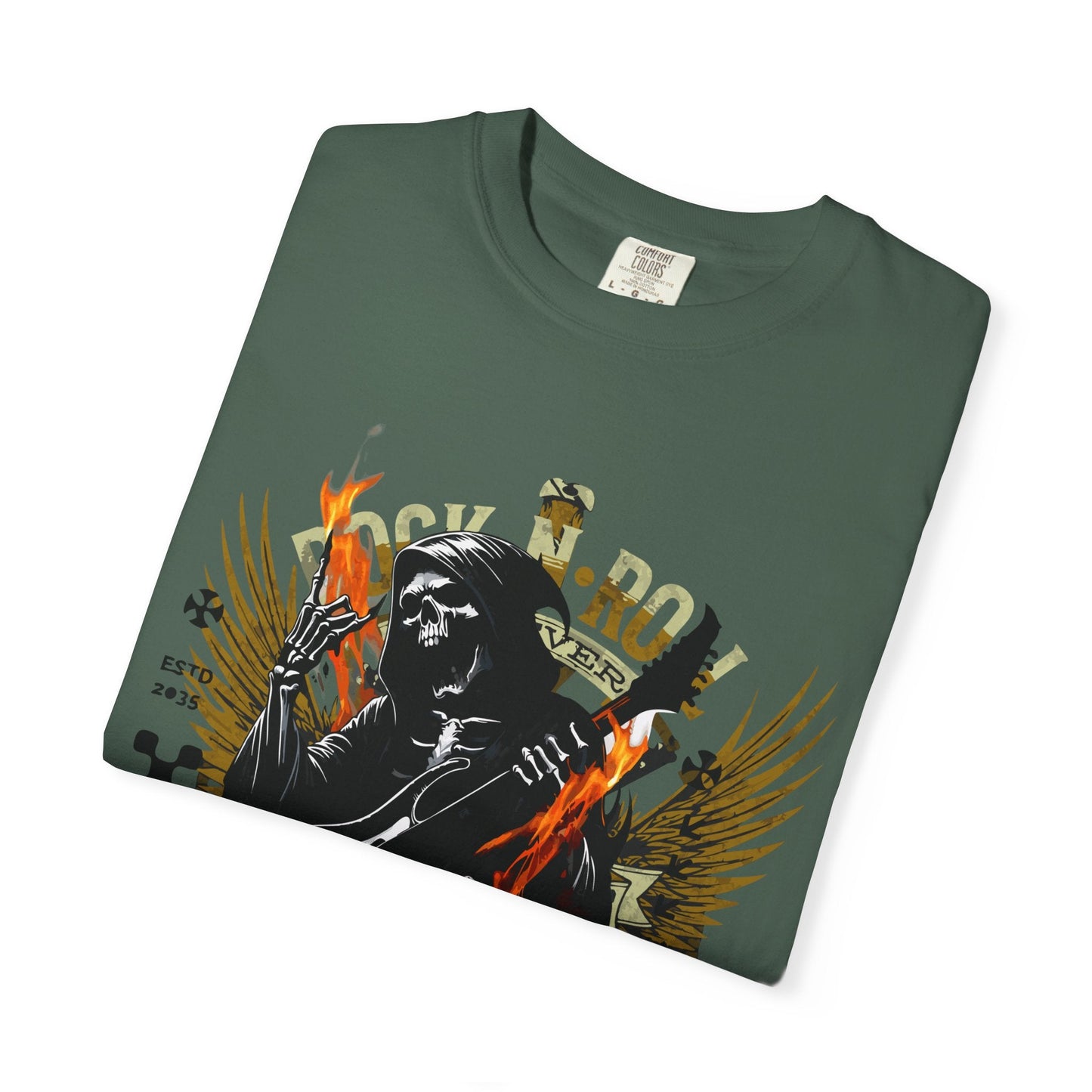 Rock 'n' roll guitar t-shirt for vintage metal music & concert lovers