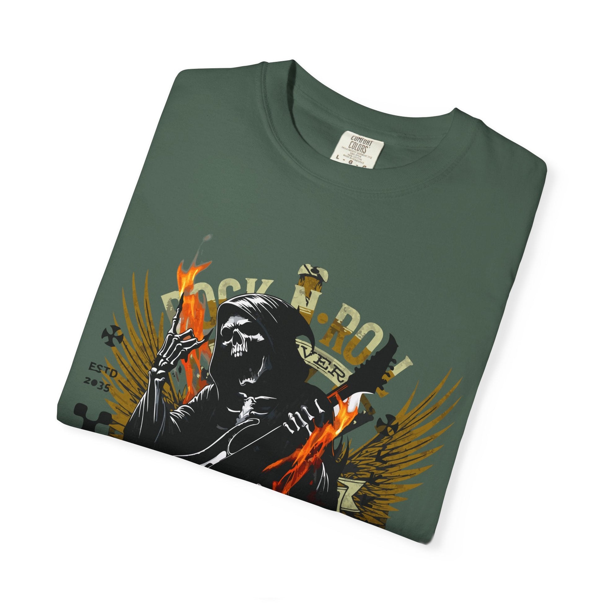 Rock 'n' roll guitar t-shirt for vintage metal music & concert lovers