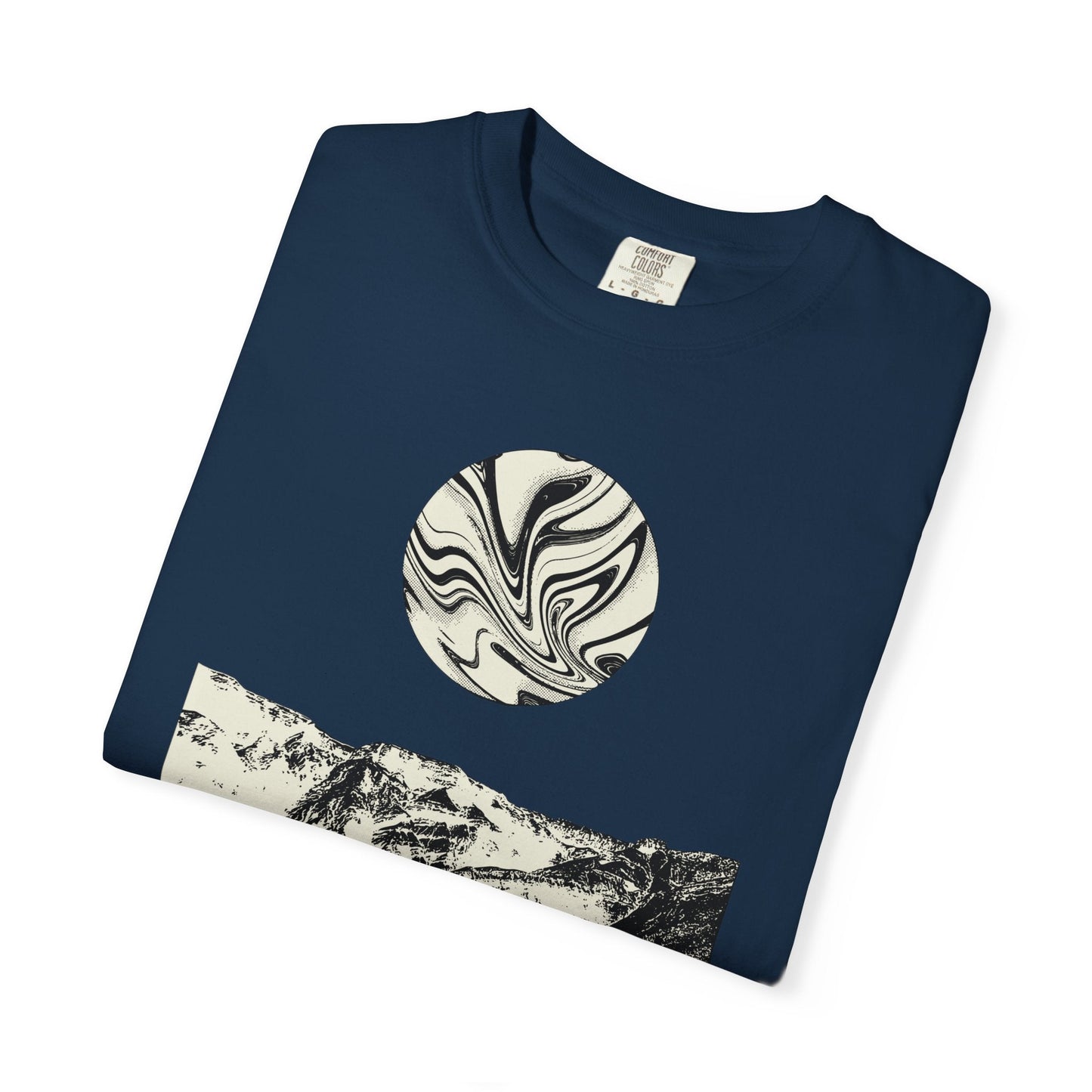 Cosmic earth unisex t-shirt with abstract cool psychedelic design