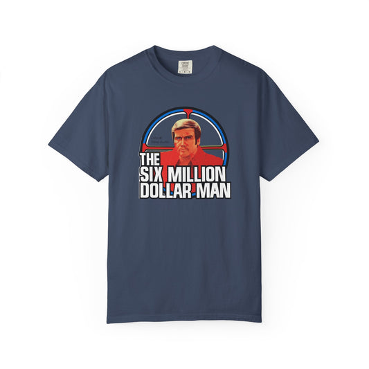 Steve Austin Six Million Dollar Man graphic navy blue Comfort Colors 1717 ring-spun cotton t-shirt