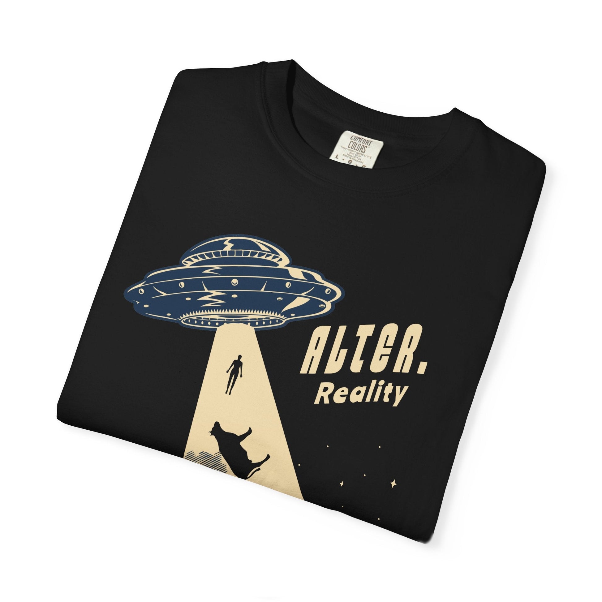 Alter Reality unisex T-shirt with vintage alien saucer design