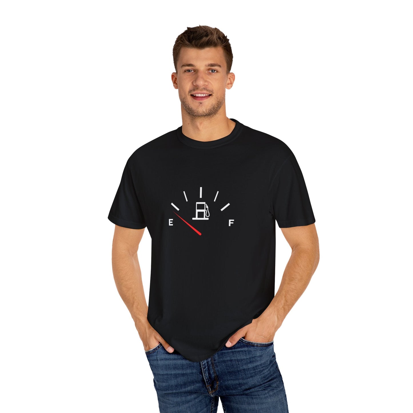 Fuel level dashboard t-shirt: Unisex gas gauge design