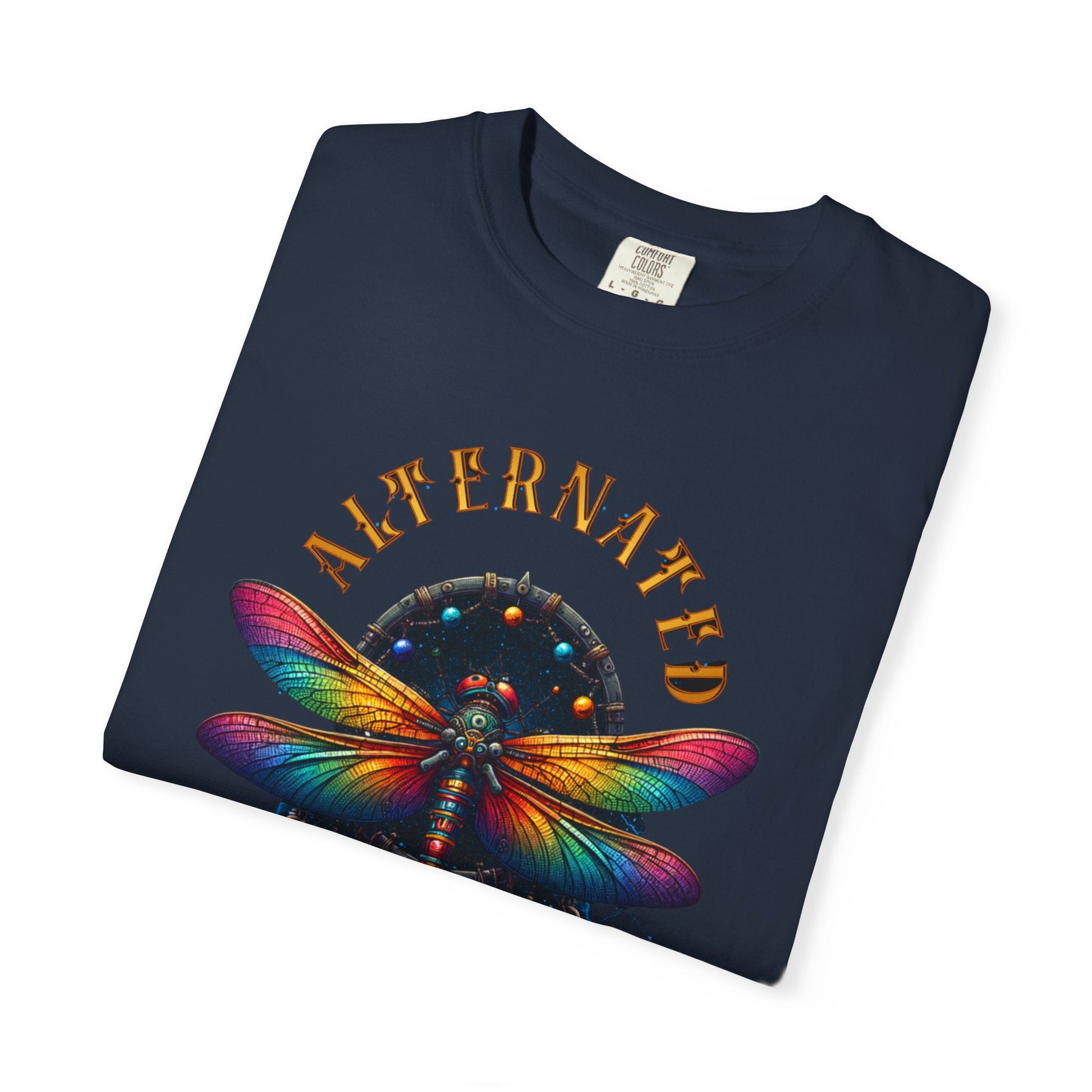 Dragonfly dark-Slate cool t-shirt with colorful design