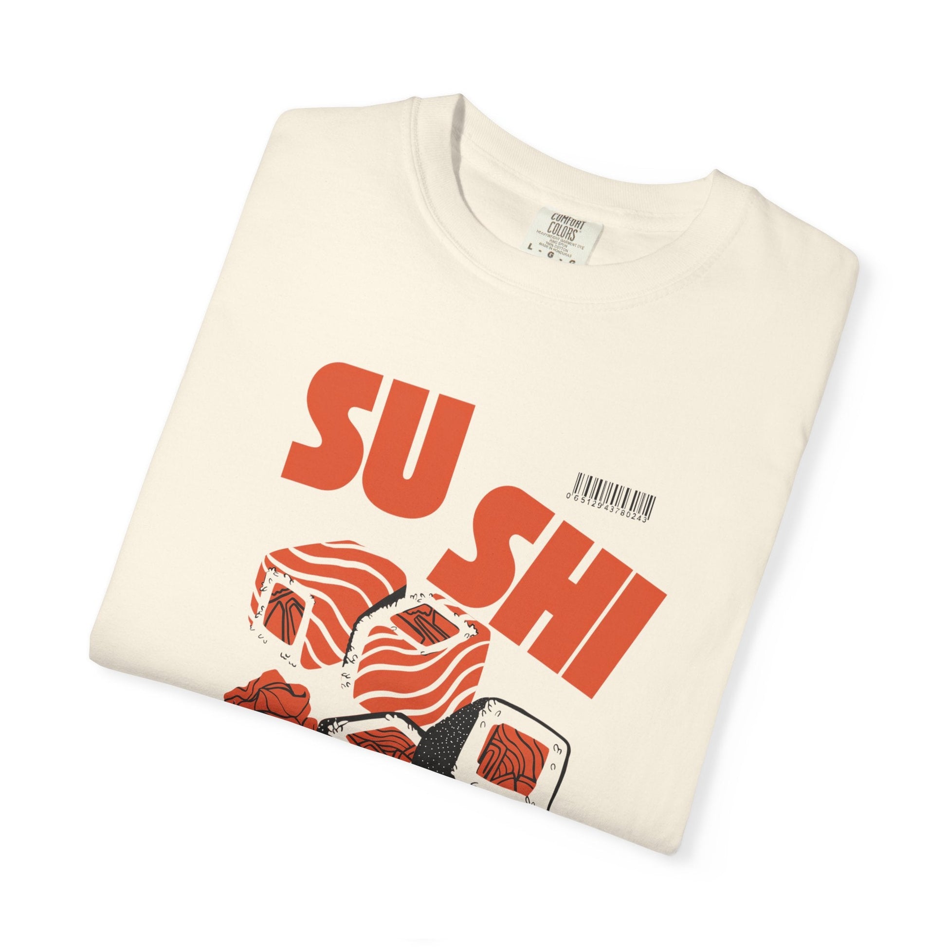 Unisex garment-dyed sushi lover t-shirt in vintage style