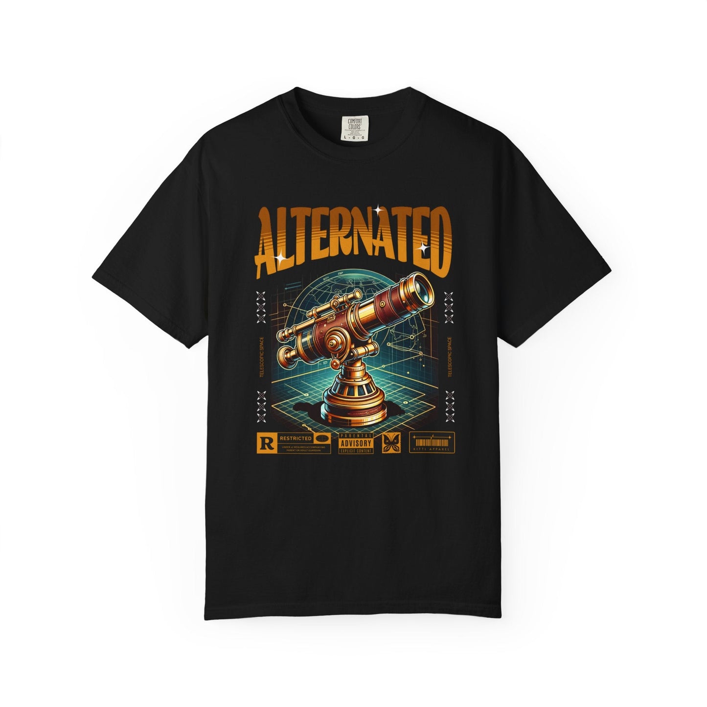 Vintage Sci-Fi T-shirt - telescope graphic for space lovers & admirers