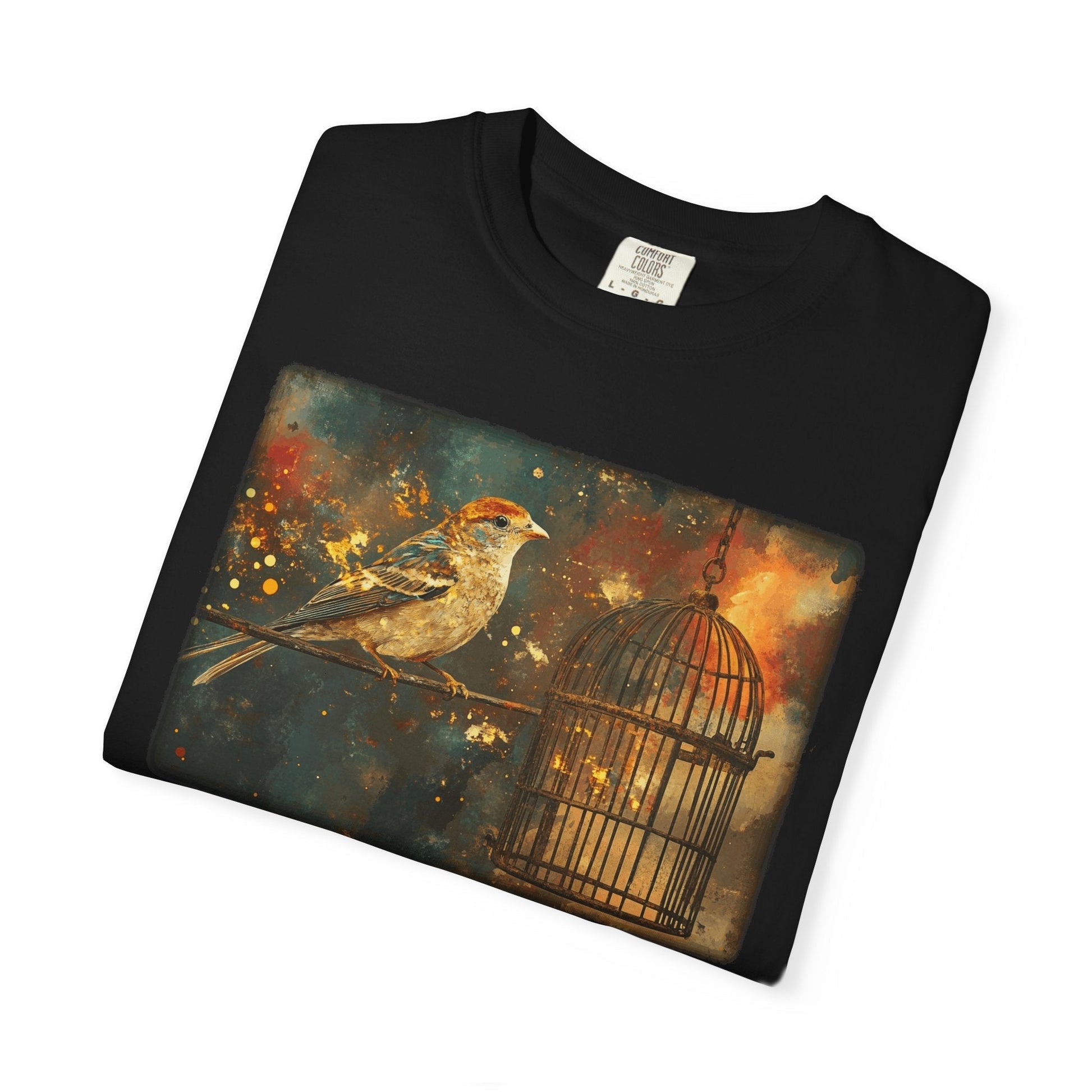 Free Bird garment-dyed 100% cotton t-shirt with relaxed fit and durable stitching