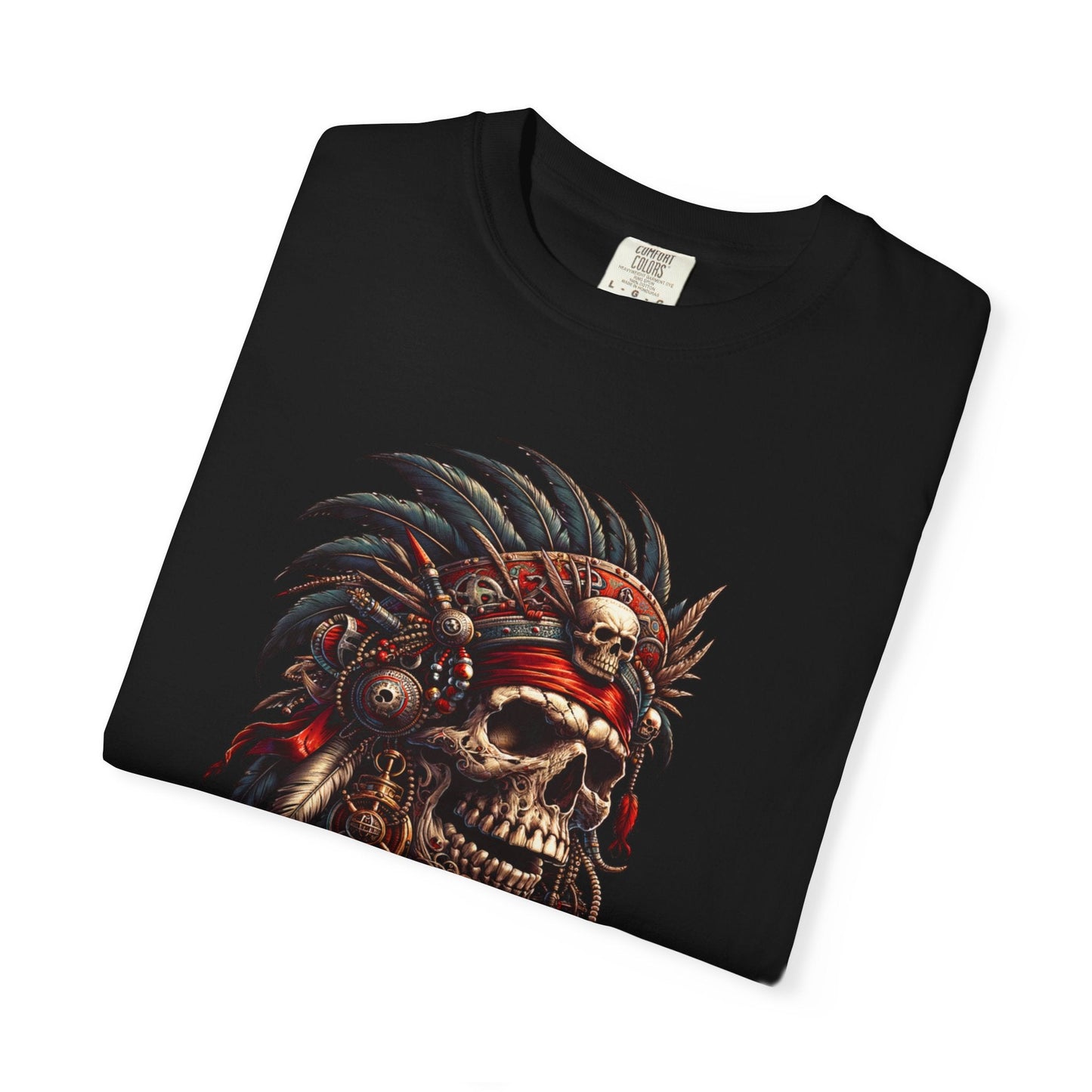 Indian skull t-shirt | Unique graphic design adventure gothic apparel