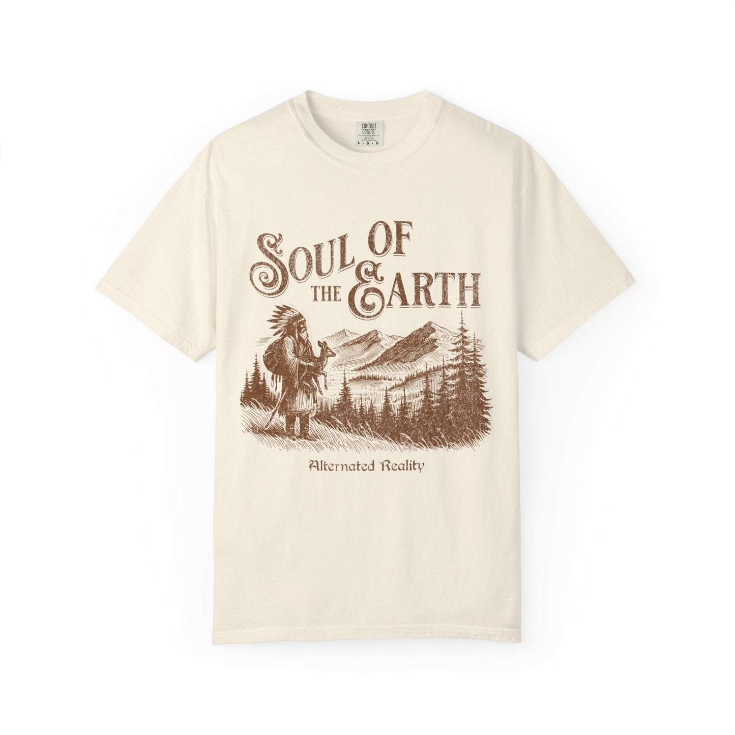 American native graphic t-shirt - Soul of the earth for nature lovers