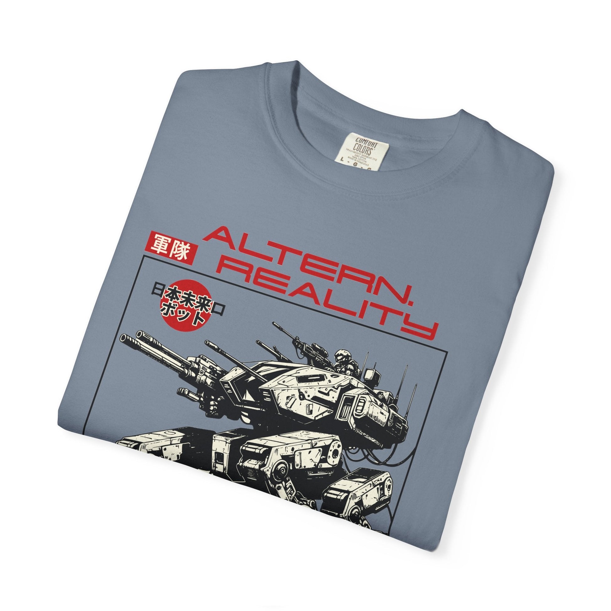 Robot Revolution T-shirt – Giant Mech with Weapons 
