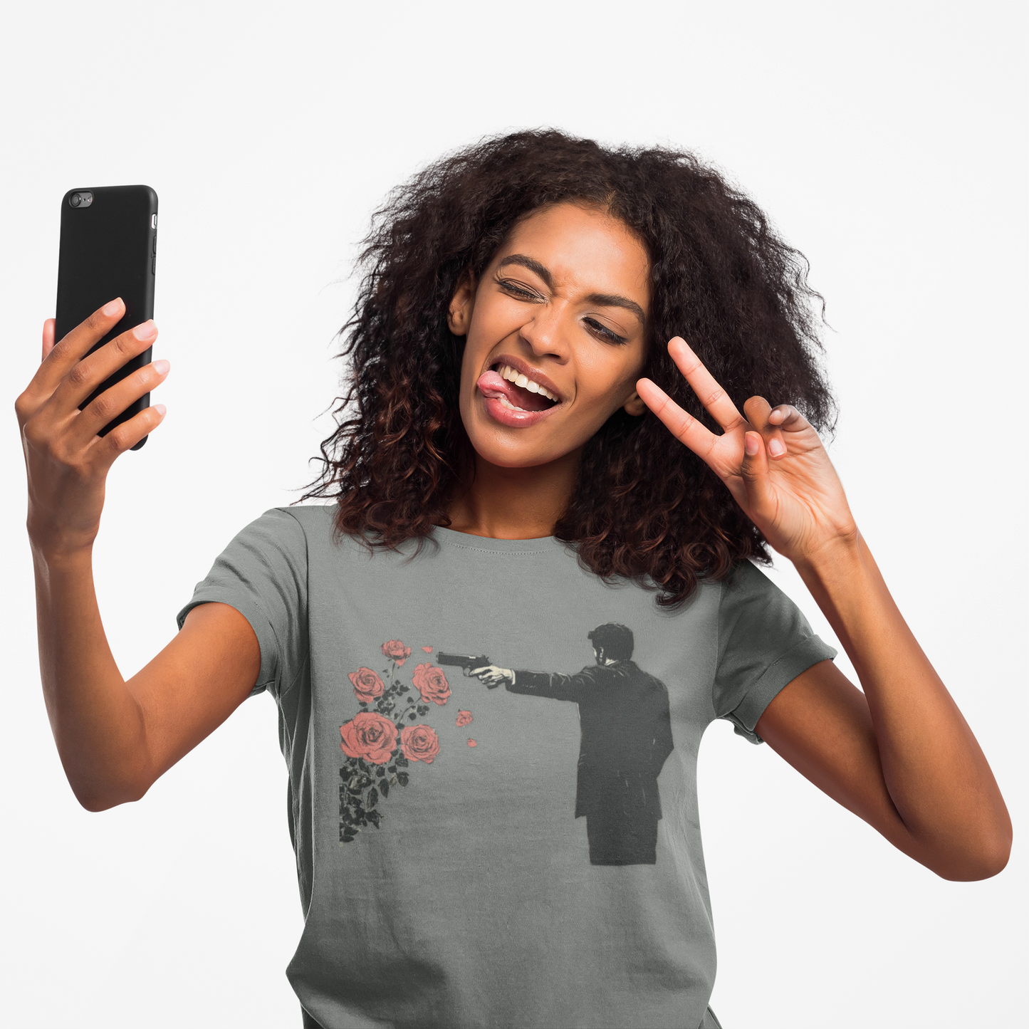 Streetwear gunpoint flowers T-Shirt for art lovers & enthusiasts