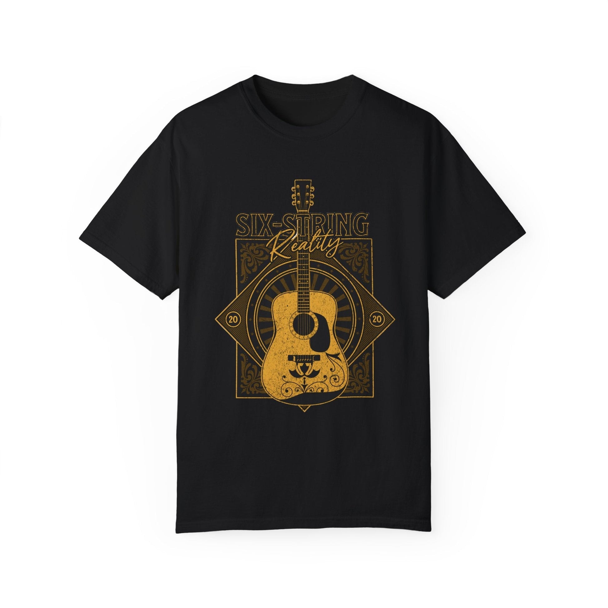 Vintage acoustic guitar t-shirt for music lovers | retro tee