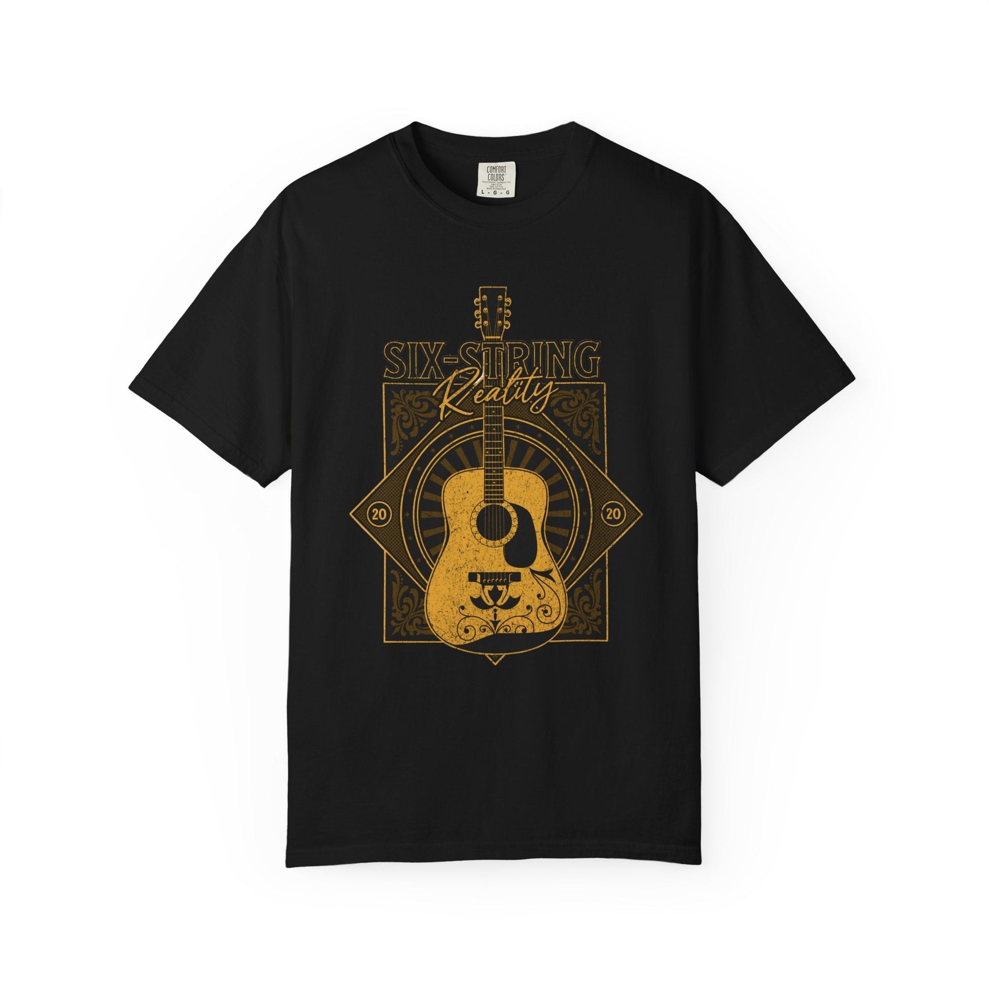 Vintage acoustic guitar t-shirt for music lovers | retro tee