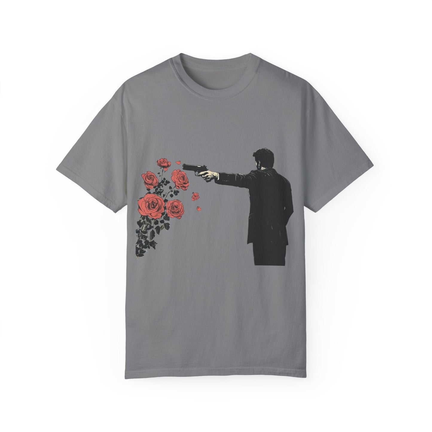 Streetwear gunpoint flowers T-Shirt for art lovers & enthusiasts