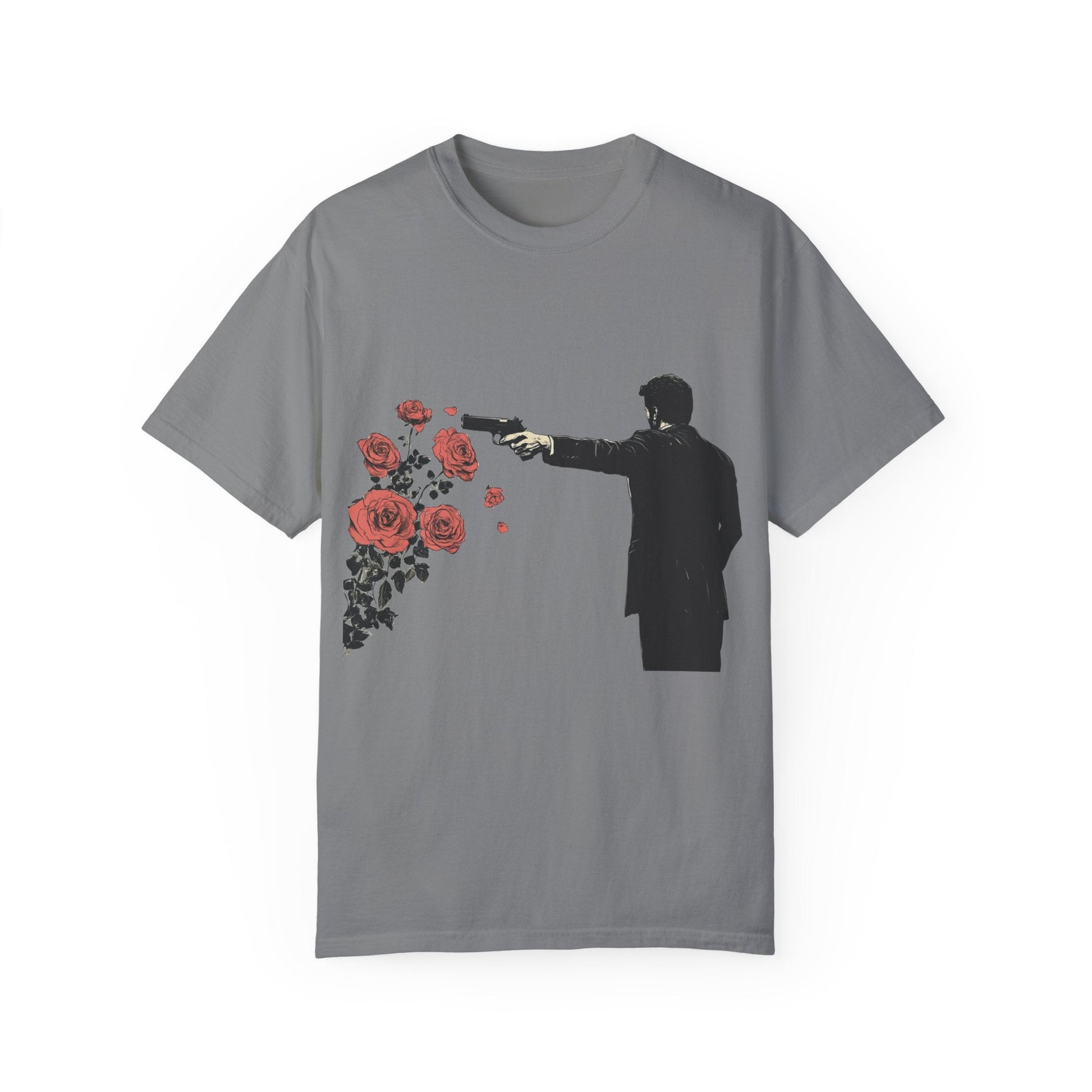 Streetwear gunpoint flowers T-Shirt for art lovers & enthusiasts