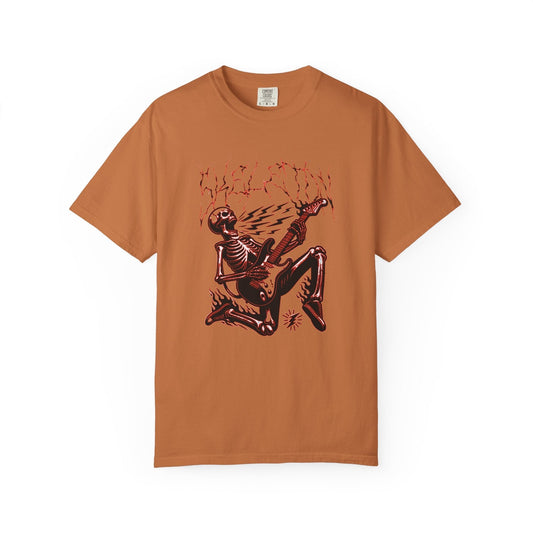 Rose electrified skull t-shirt with rock n roll  design