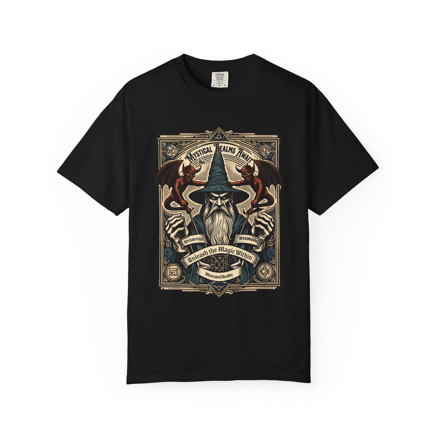 Wizard mystical t-shirt: Fantasy graphic design for magic fans