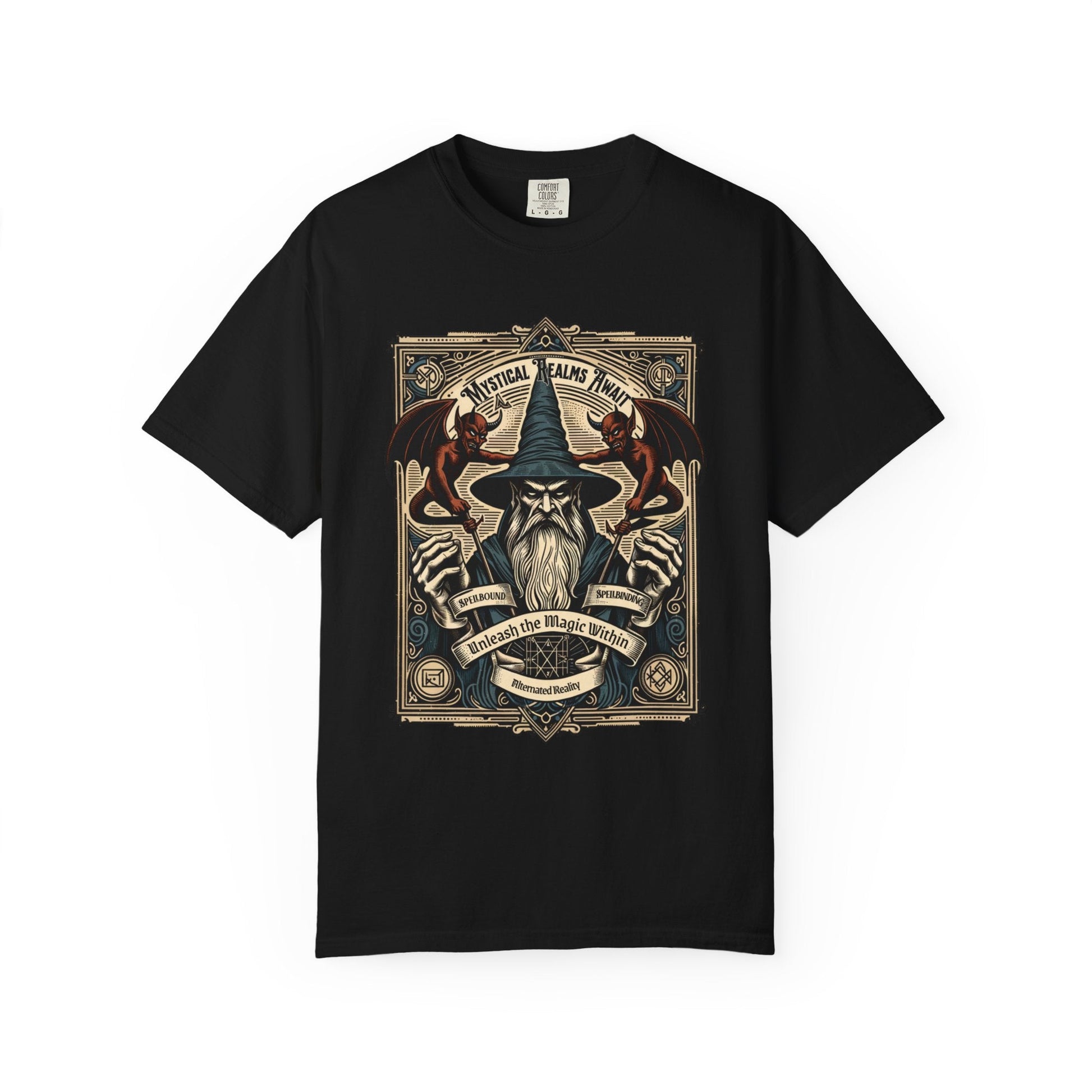 Wizard mystical t-shirt: Fantasy graphic design for magic fans