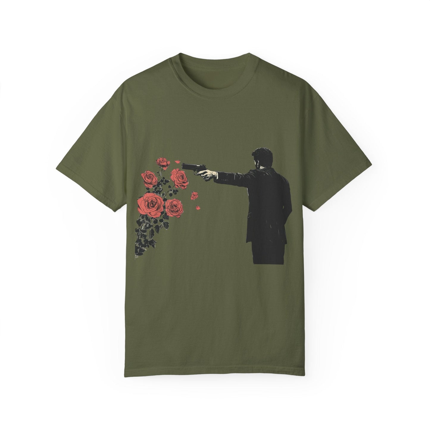 Streetwear gunpoint flowers T-Shirt for art lovers & enthusiasts