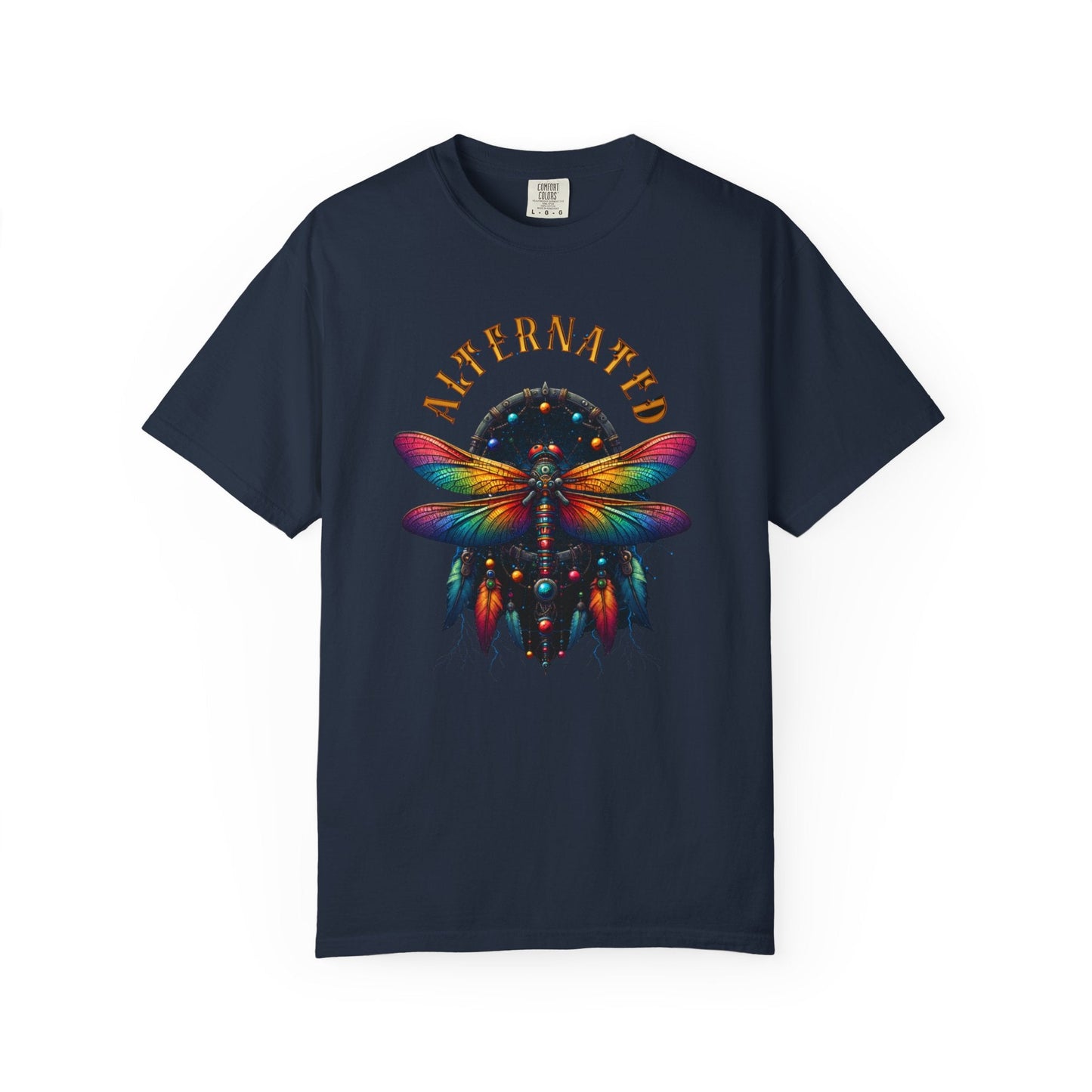 Dragonfly dark-Slate cool t-shirt with colorful design