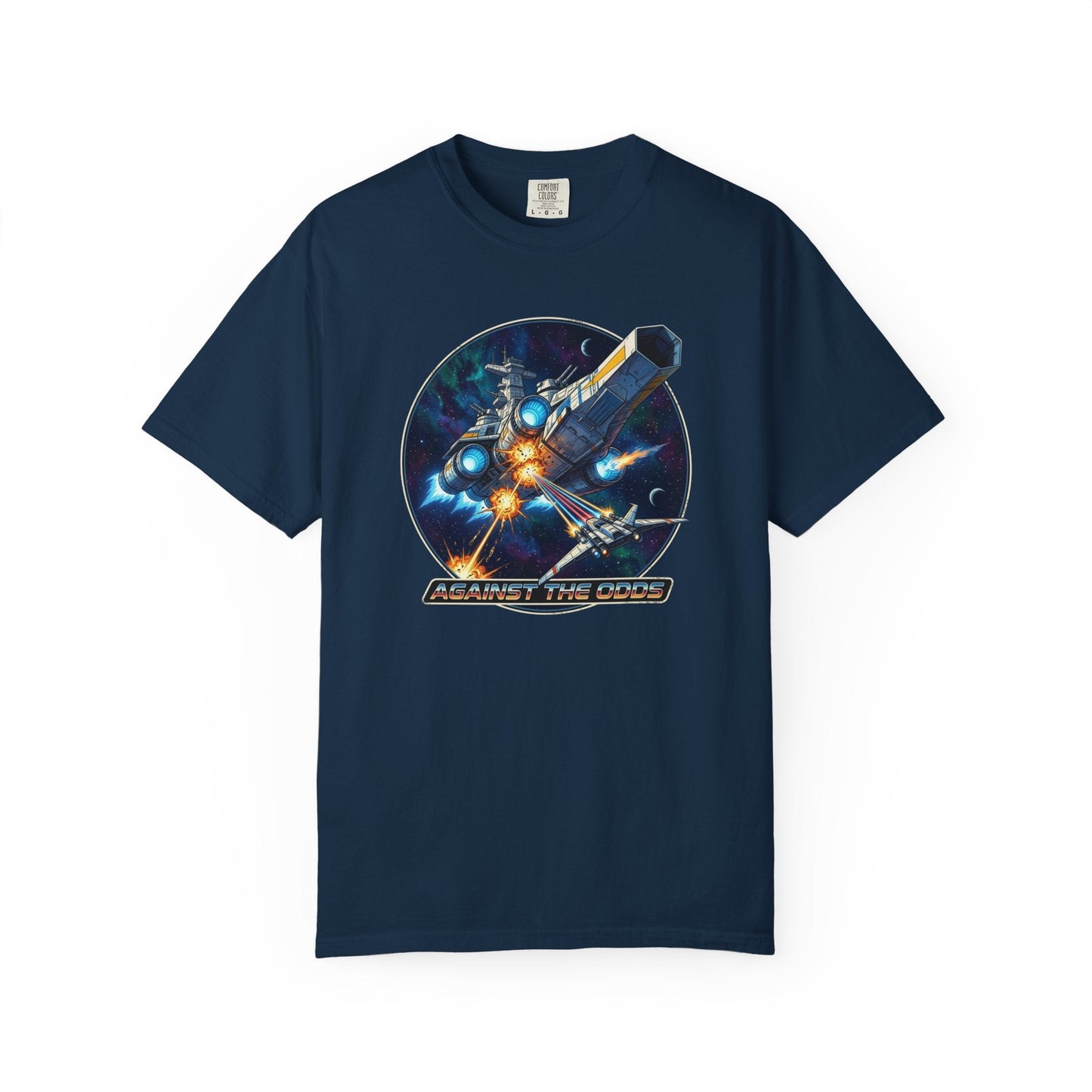 Against the Odds T-Shirt – Spaceship Battle Design - For Sci-Fi fans!