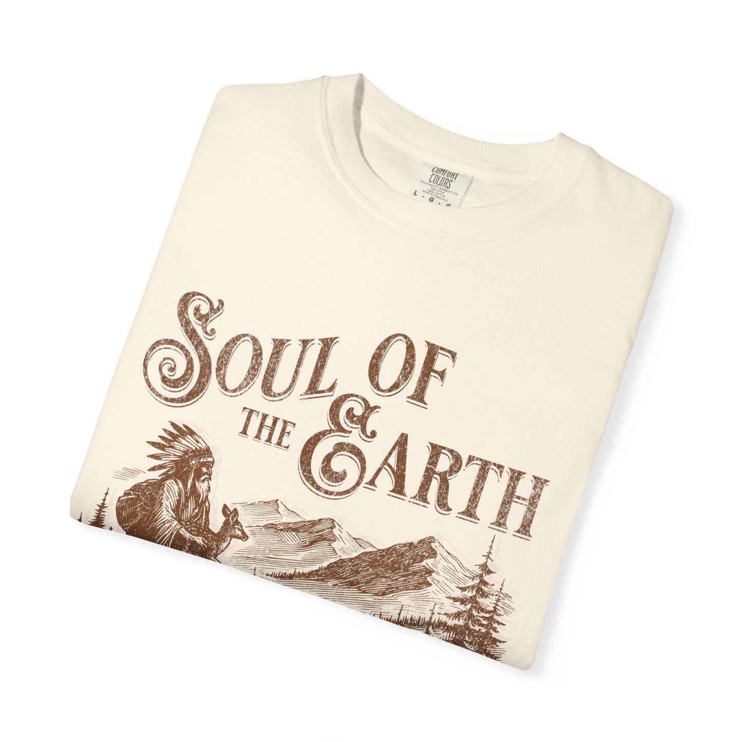 American native graphic t-shirt - Soul of the earth for nature lovers