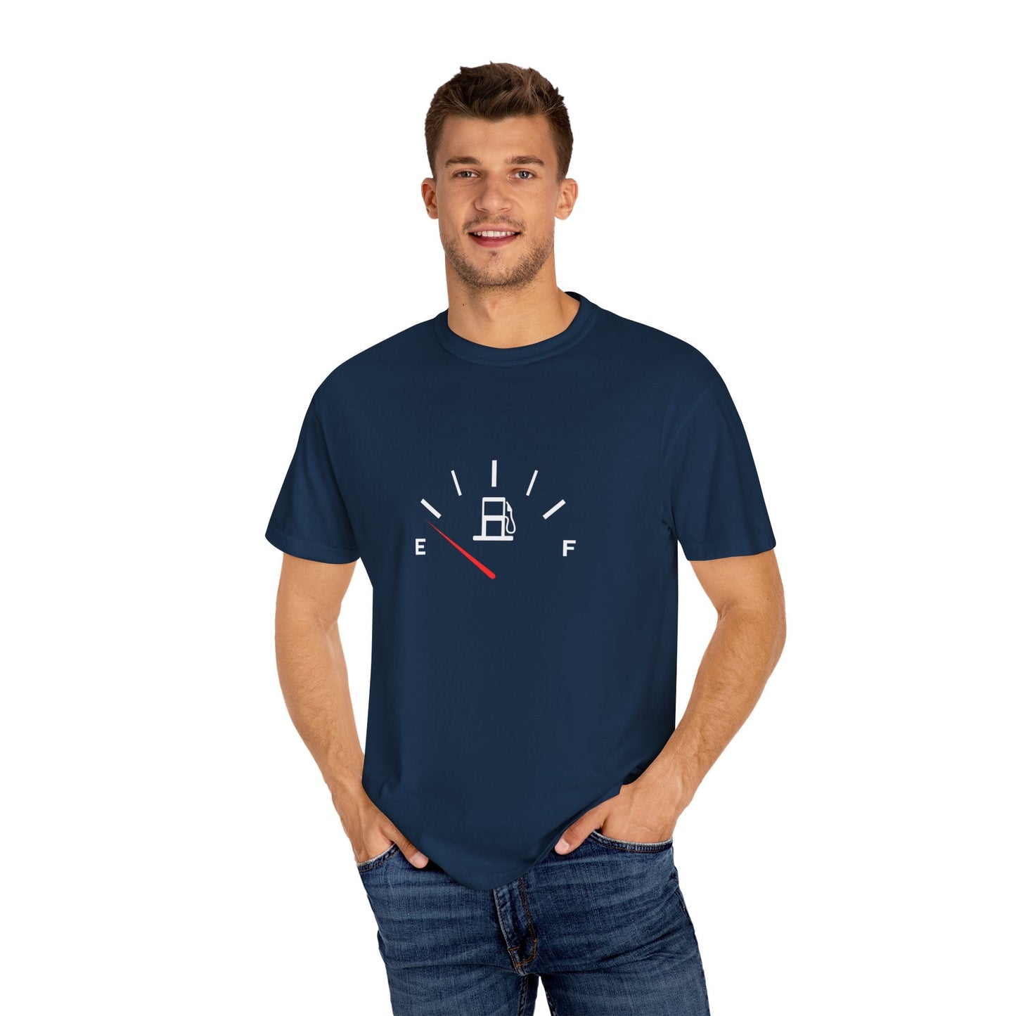 Fuel level dashboard t-shirt: Unisex gas gauge design