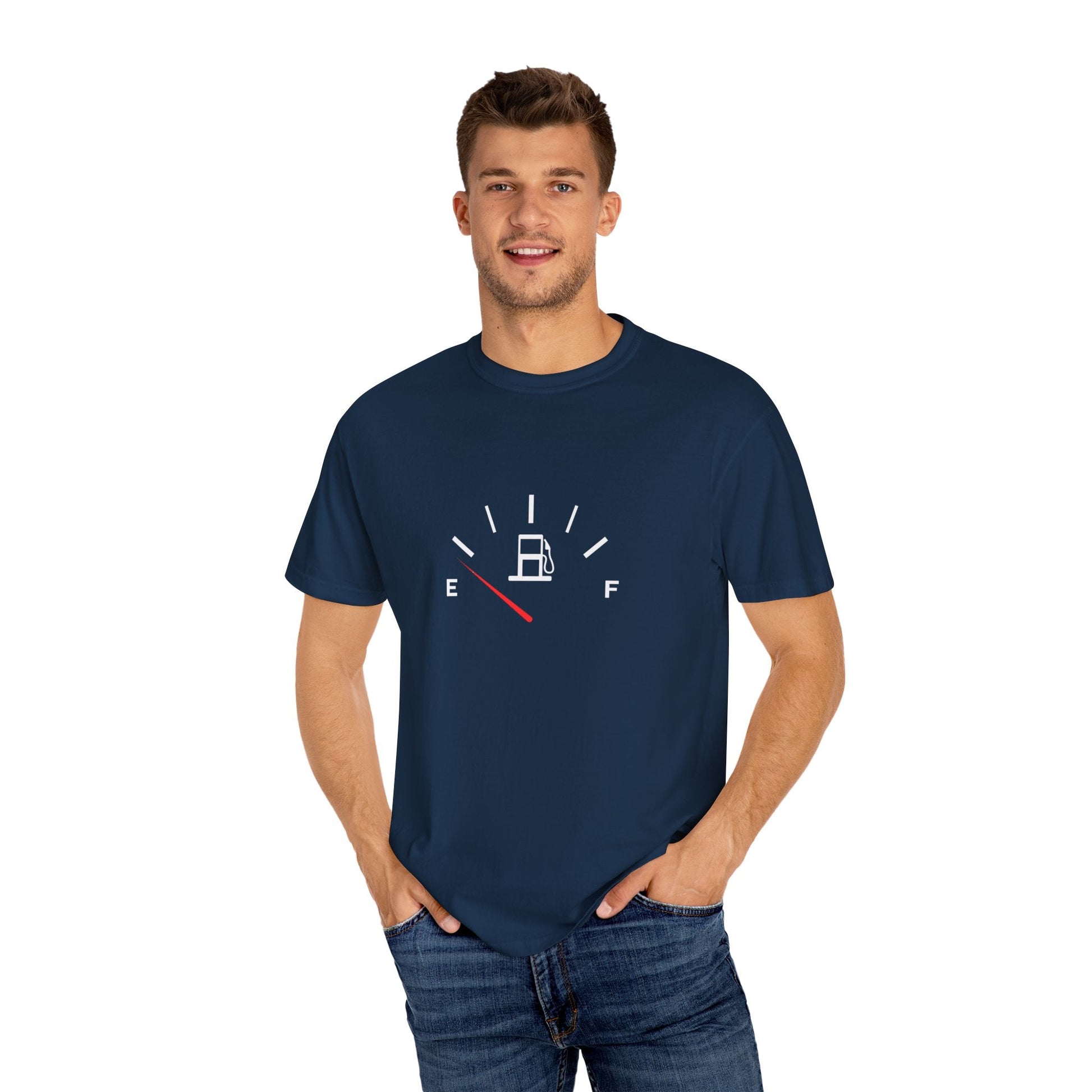 Fuel level dashboard t-shirt: Unisex gas gauge design