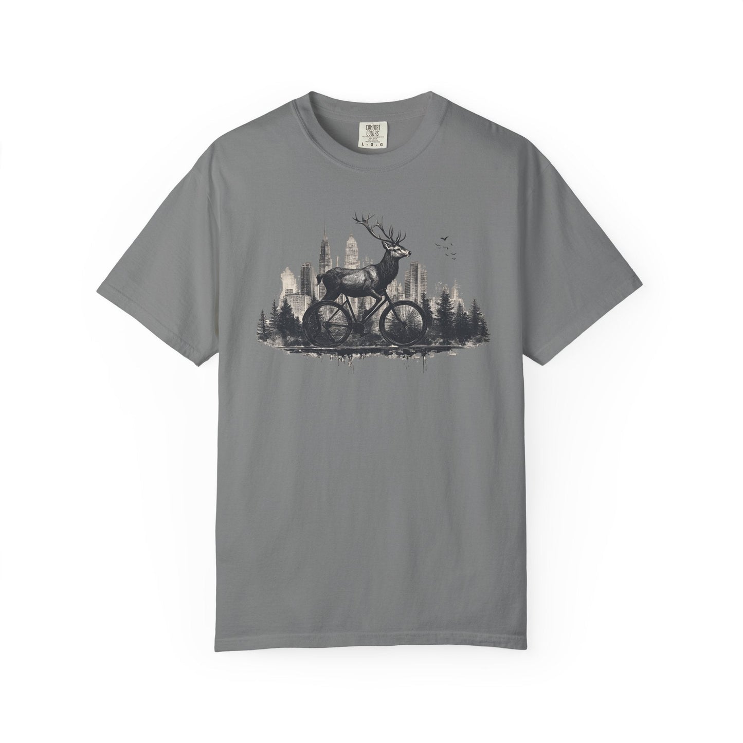 Urban deer graphic tee celebrating urban wildlife and city deer conservation efforts