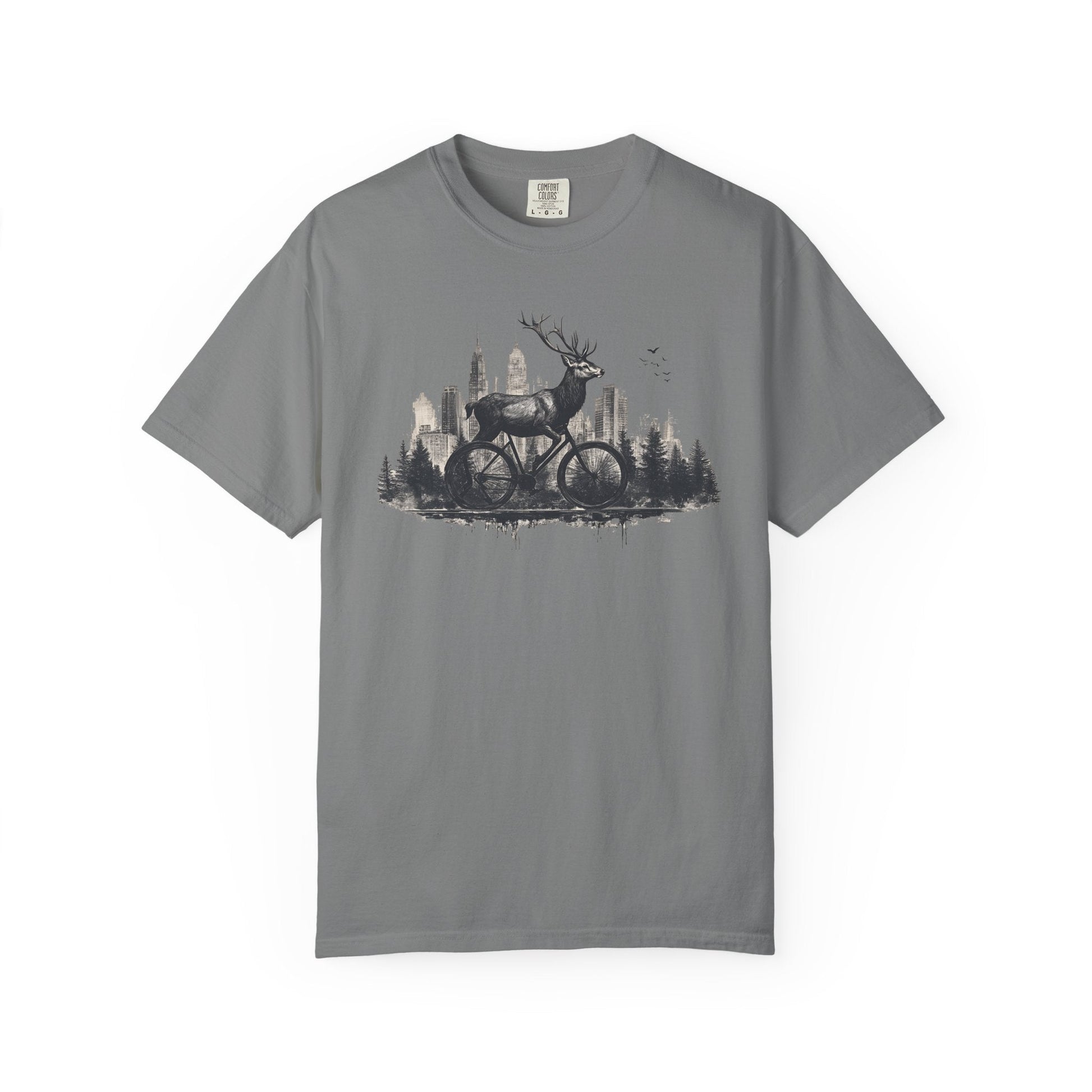 Urban deer graphic tee celebrating urban wildlife and city deer conservation efforts