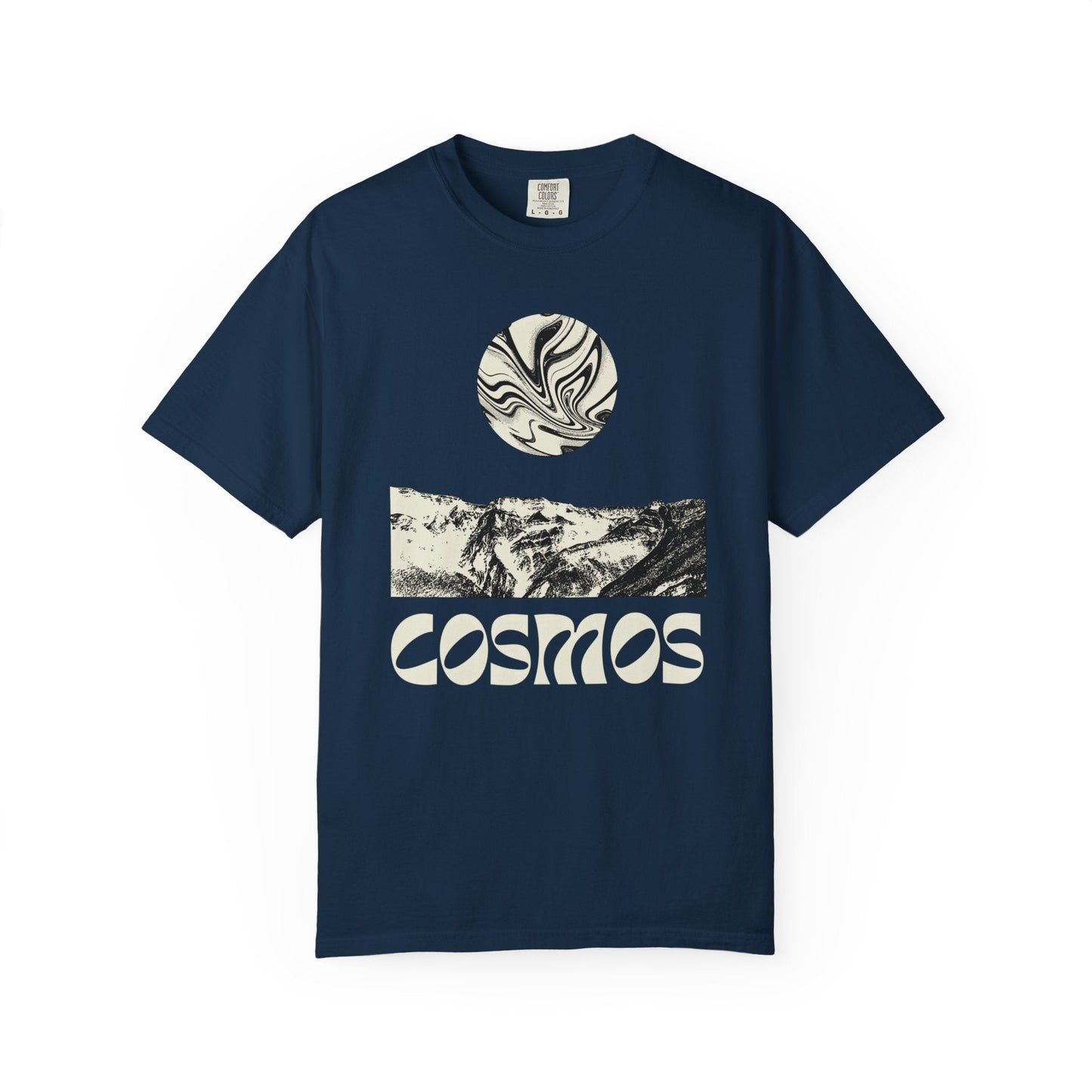 Cosmic earth unisex t-shirt with abstract cool psychedelic design