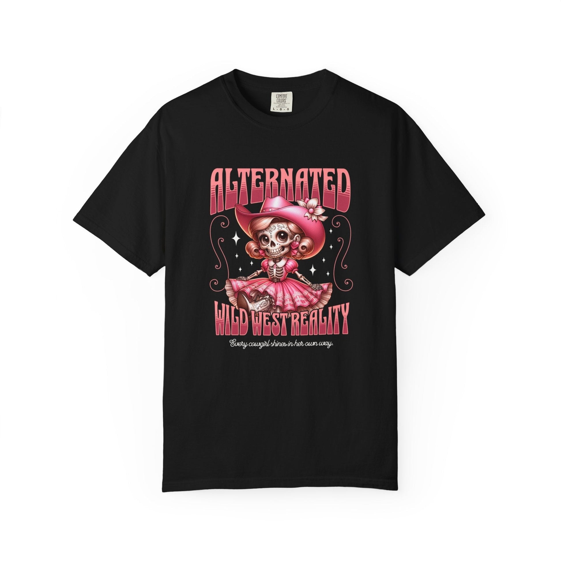 Cowgirl skull t-shirt - bold western style unisex garment