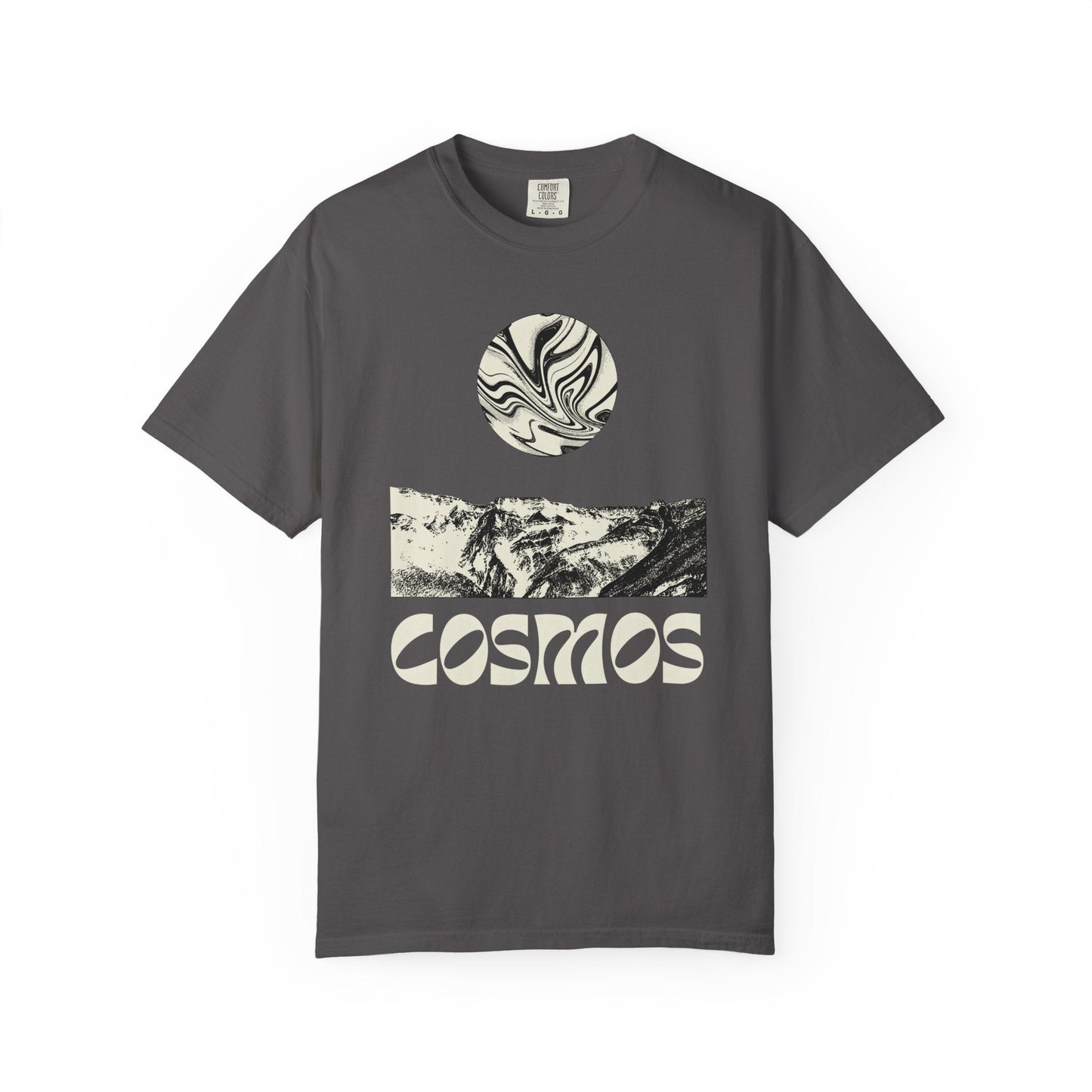 Cosmic earth unisex t-shirt with abstract cool psychedelic design