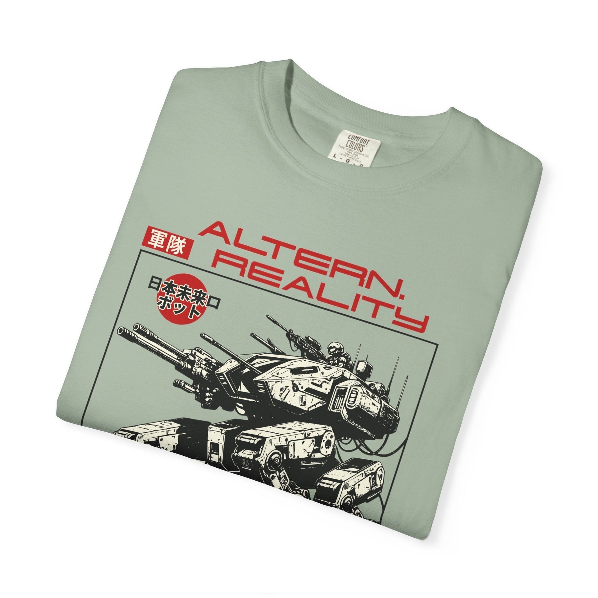 Robot Revolution T-shirt – Giant Mech with Weapons 