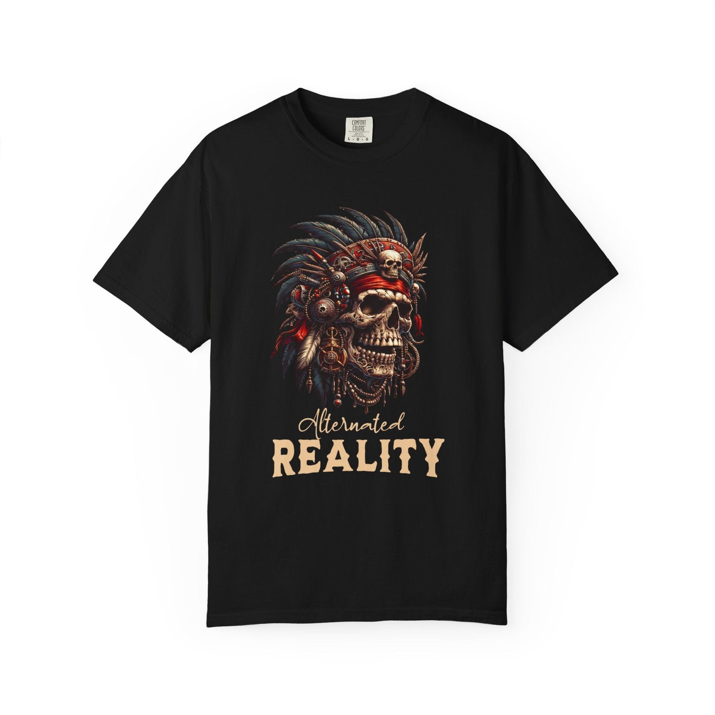 Indian skull t-shirt | Unique graphic design adventure gothic apparel