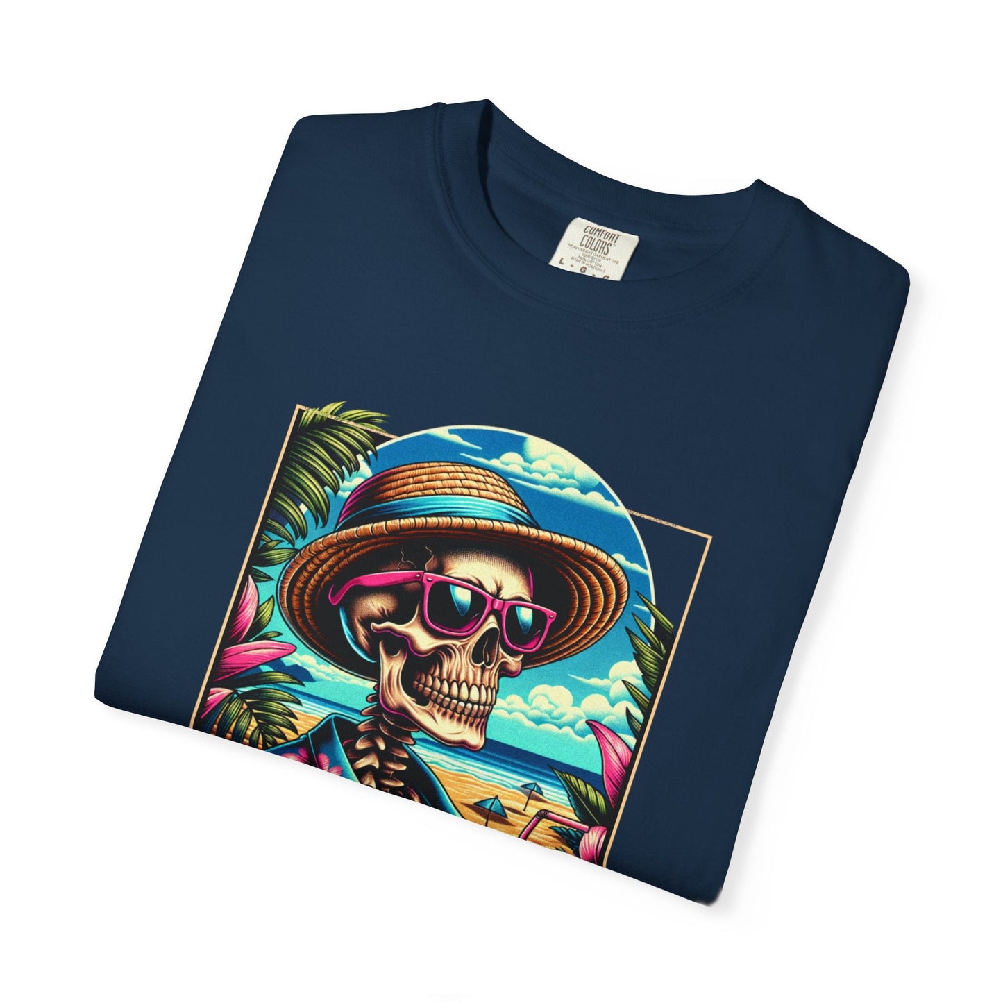 Holiday skull t-shirt - Fun beach vibe with skeleton & tropical design